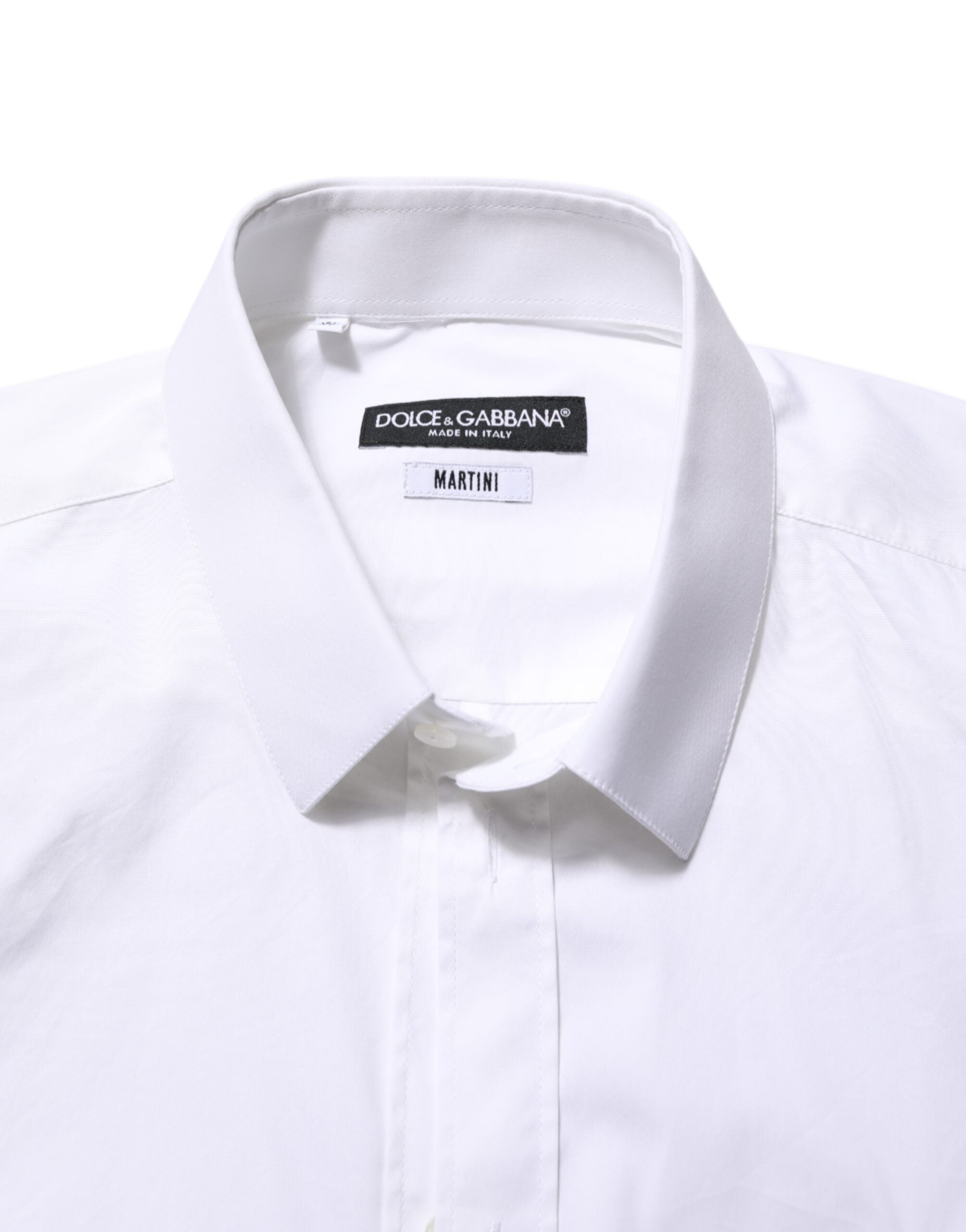 Chemise blanche en coton Dolce & Gabbana MARTINI pour homme, vêtement formel élégant et classique.