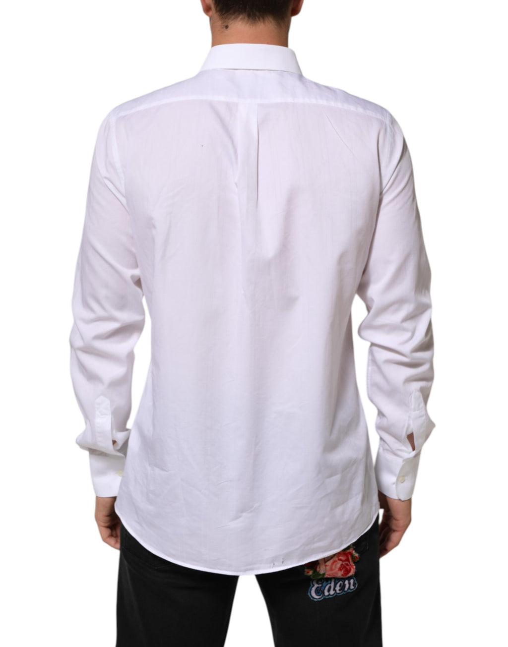 Chemise blanche en coton Dolce & Gabbana MARTINI pour homme, costume formel élégante avec col classique.