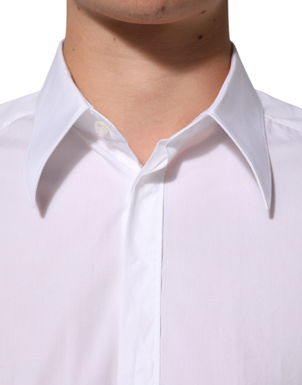 Chemise blanche en coton Dolce & Gabbana MARTINI pour homme, tenue formelle élégante et sophistiquée.
