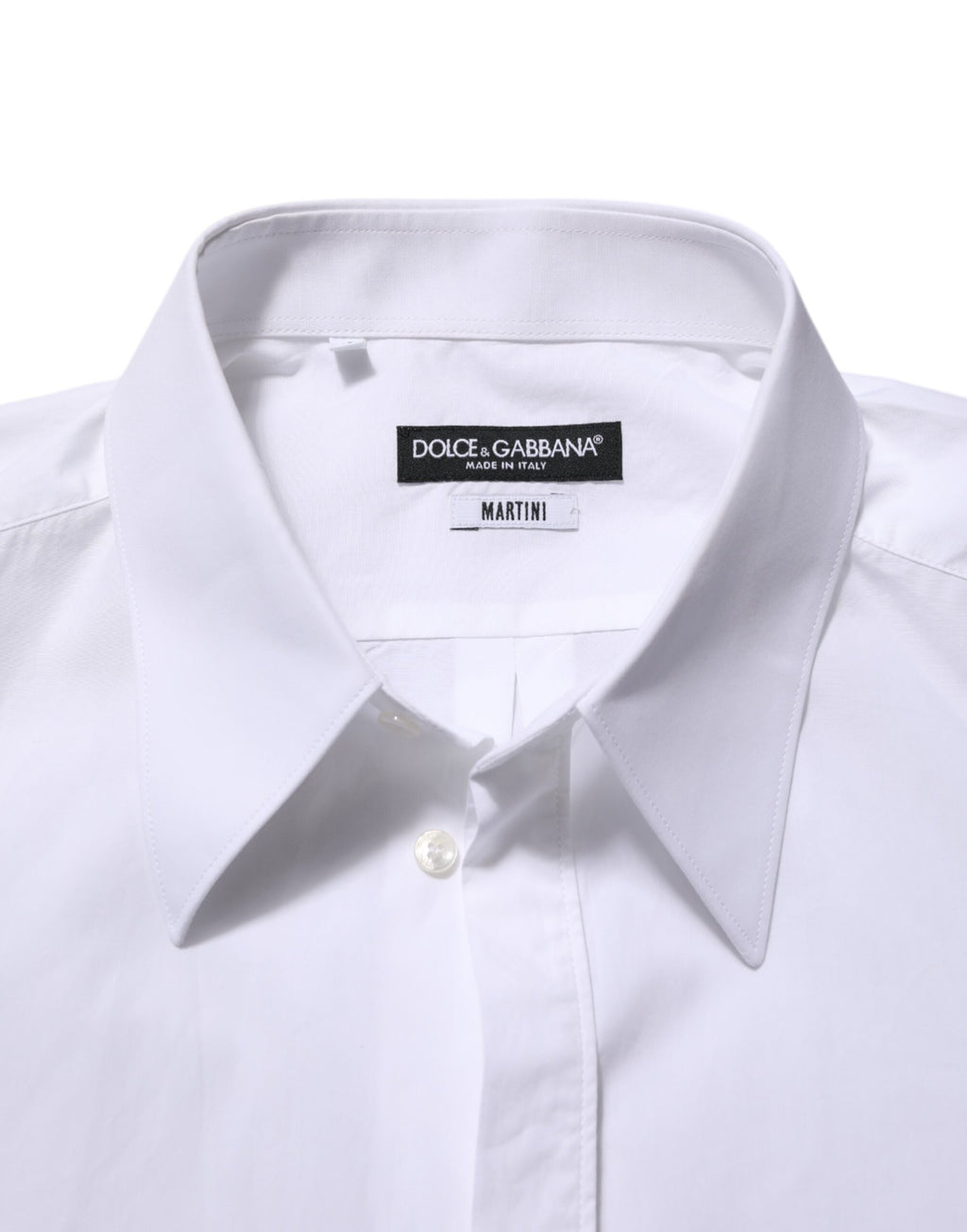 Chemise blanche en coton Dolce & Gabbana MARTINI pour homme, costume formel élégante et raffinée.