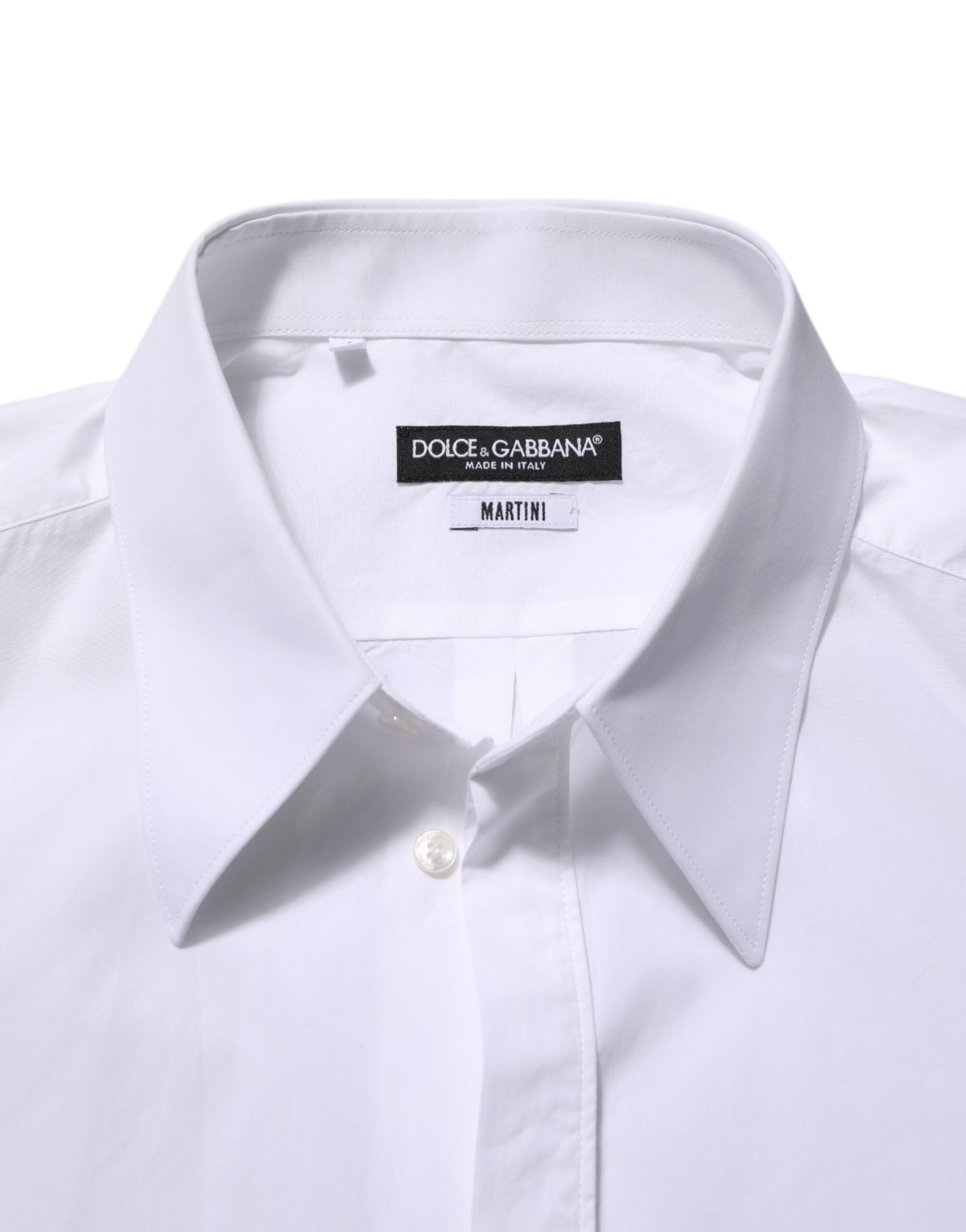 Chemise blanche en coton Dolce & Gabbana MARTINI pour homme, costume formel élégante et raffinée.