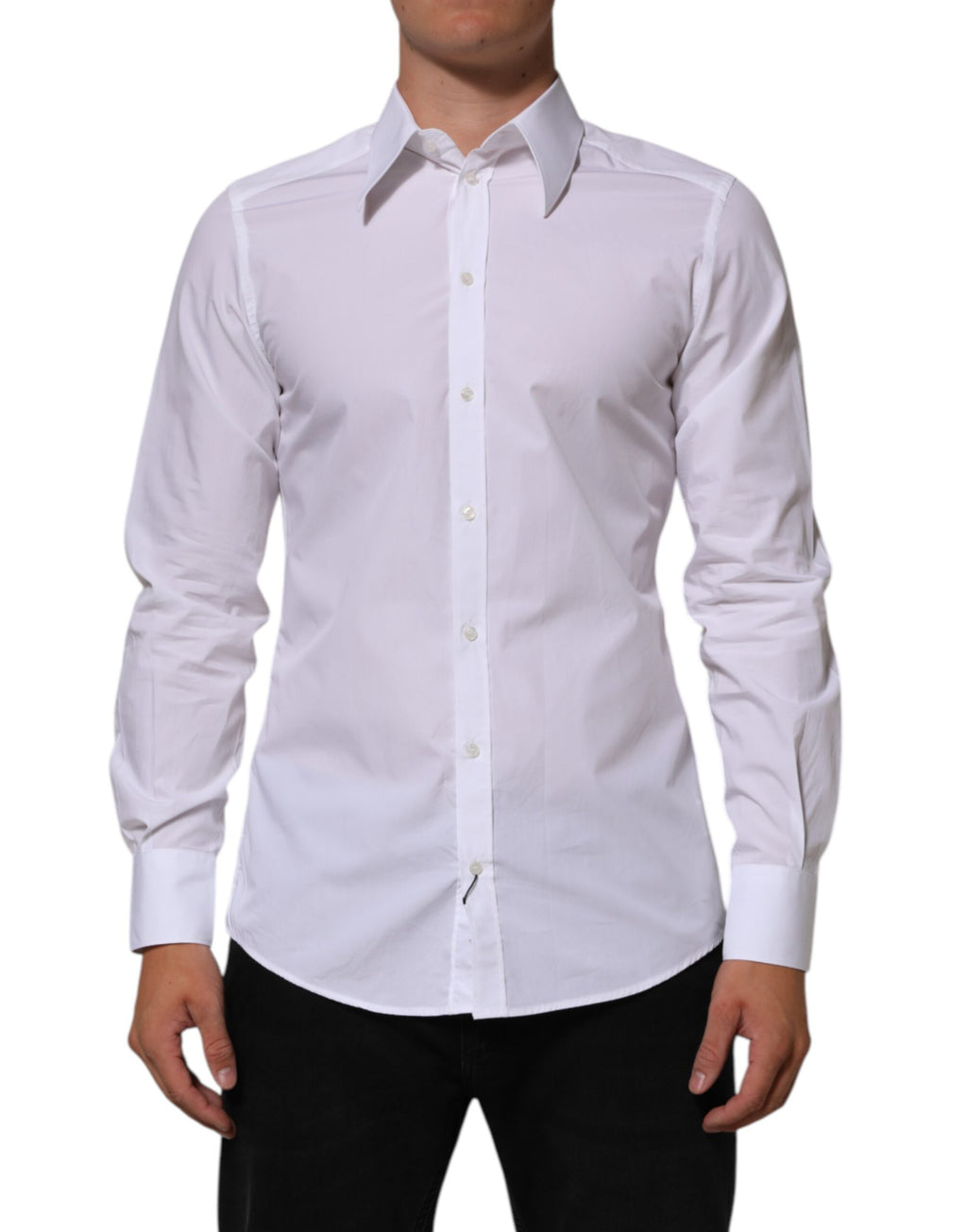 Chemise homme blanche en coton Dolce & Gabbana MARTINI, chemise de costume élégante et raffinée pour homme.