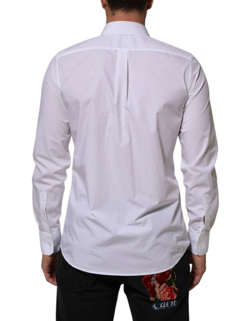 Chemise blanche en coton Dolce & Gabbana MARTINI pour homme, tenue formelle élégante et sophistiquée.