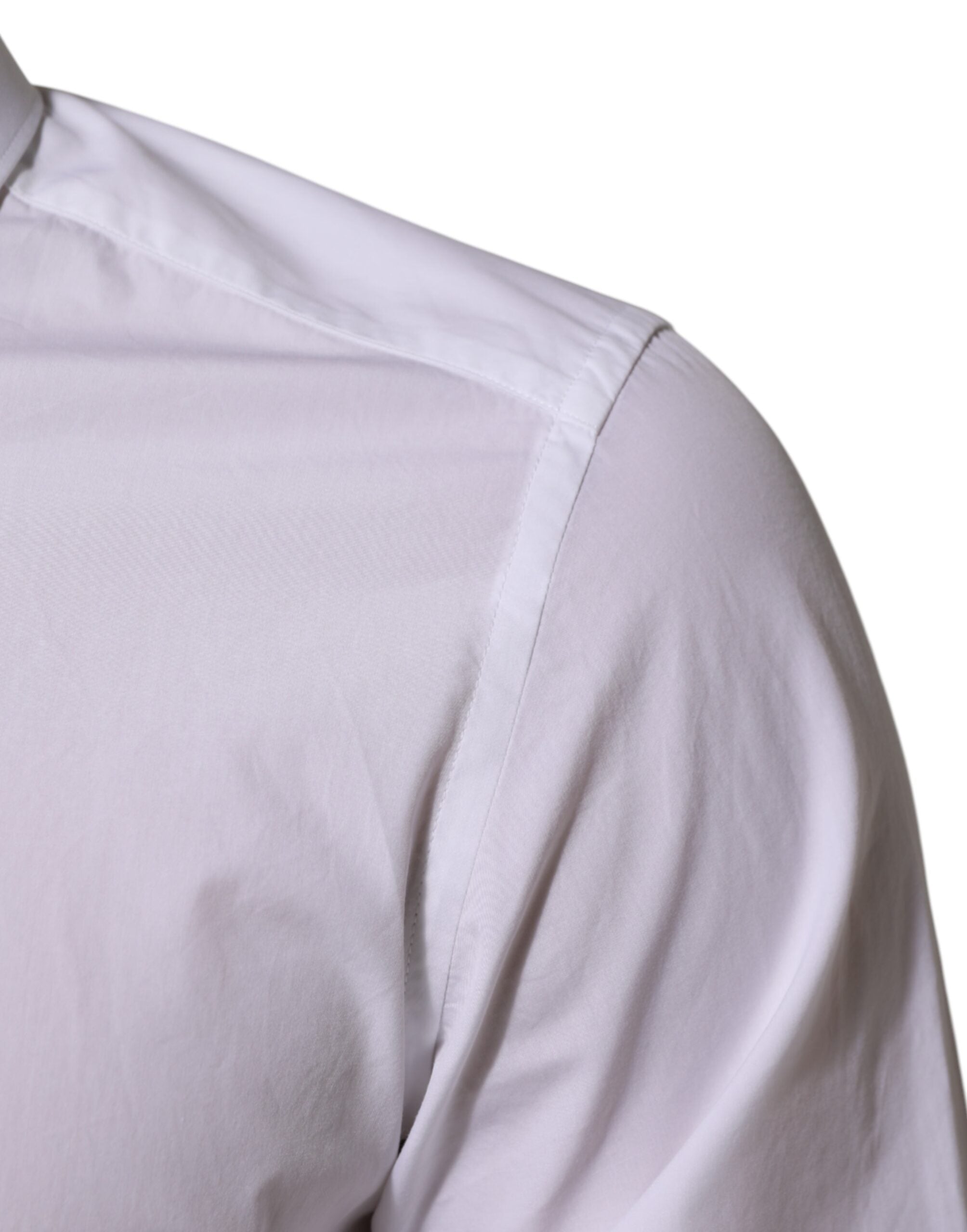 Chemise blanche en coton Dolce & Gabbana Martini pour homme, chemise de costume élégante et sophistiquée.