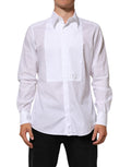 Chemise formelle blanche en coton Dolce & Gabbana MARTINI, col classique et coupe élégante pour homme.