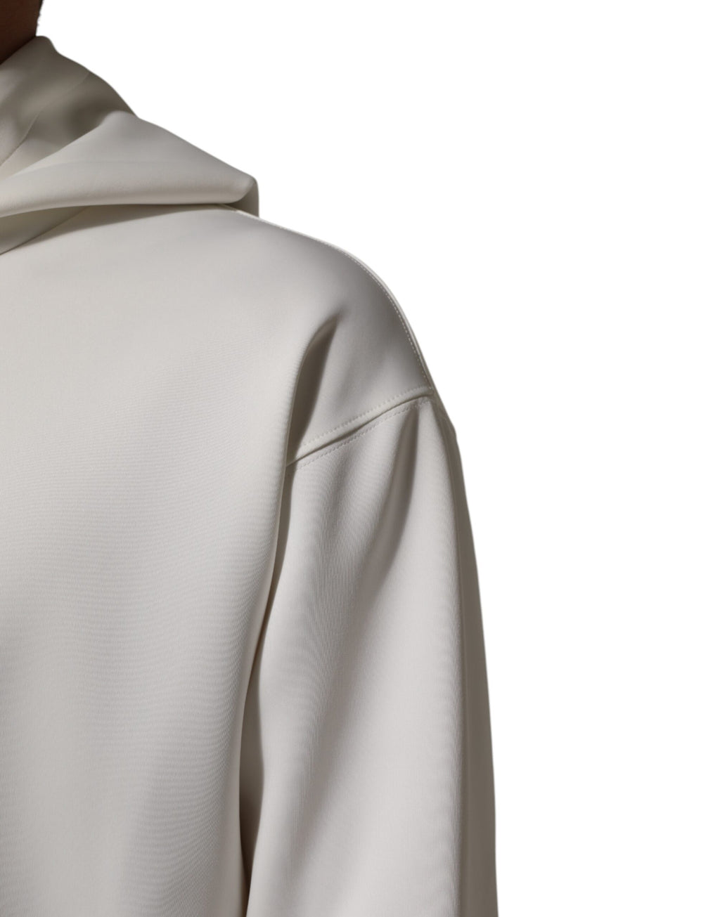 Sweat à capuche blanc pour hommes Dolce & Gabbana avec logo, tissu doux et coupe décontractée, idéal pour un style moderne.