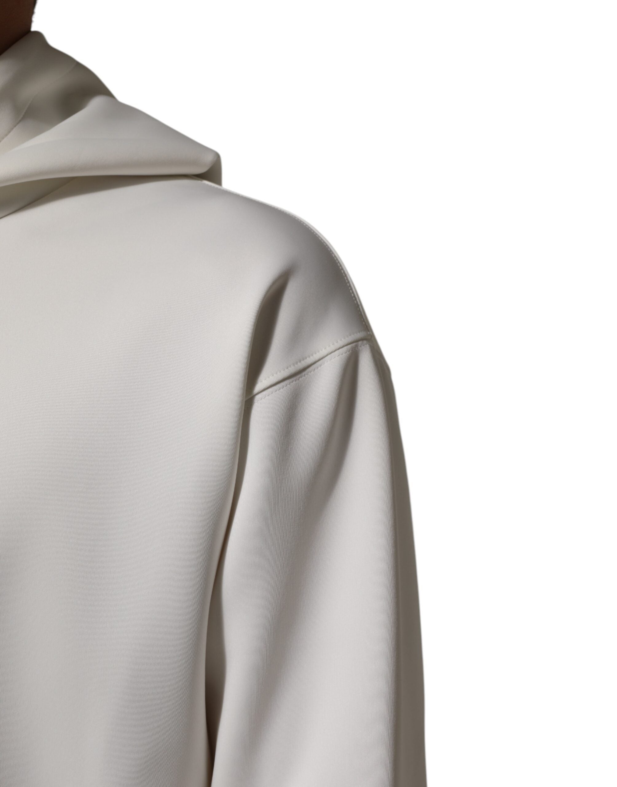 Sweat à capuche blanc pour hommes Dolce & Gabbana avec logo, tissu doux et coupe décontractée, idéal pour un style moderne.