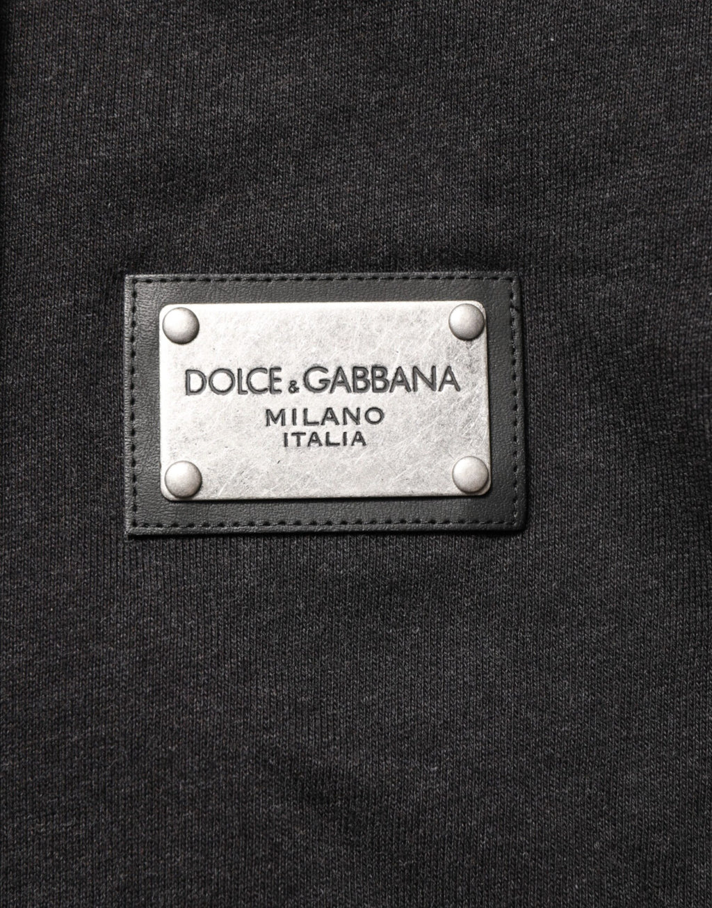 Sweat à capuche Dolce & Gabbana noir avec logo, fermeture éclair intégrale, tissu molletonné, ample et confortable.