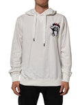 Sweat à capuche en coton blanc avec motif panda de Dolce & Gabbana, pull décontracté pour femme.