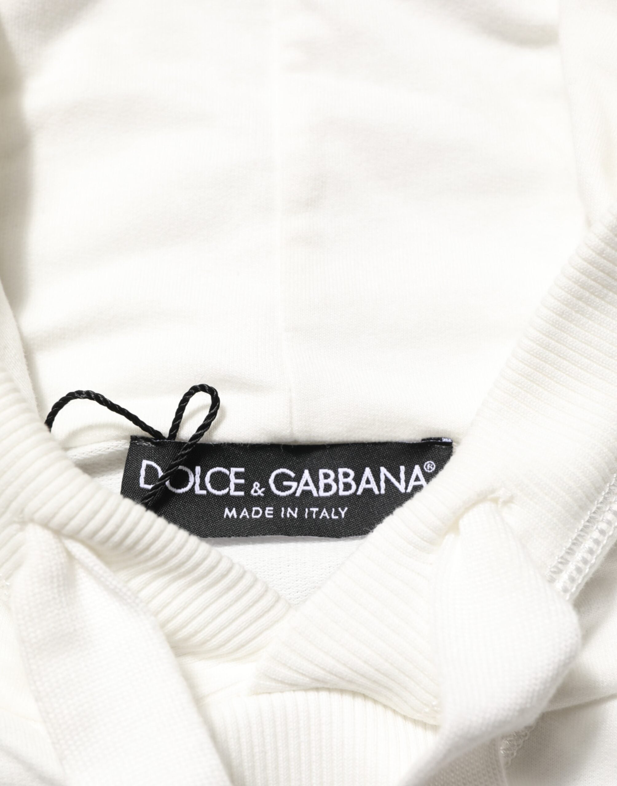 Sweat à capuche en coton blanc Dolce & Gabbana avec motif panda, style décontracté et confortable, pour femmes ou hommes.