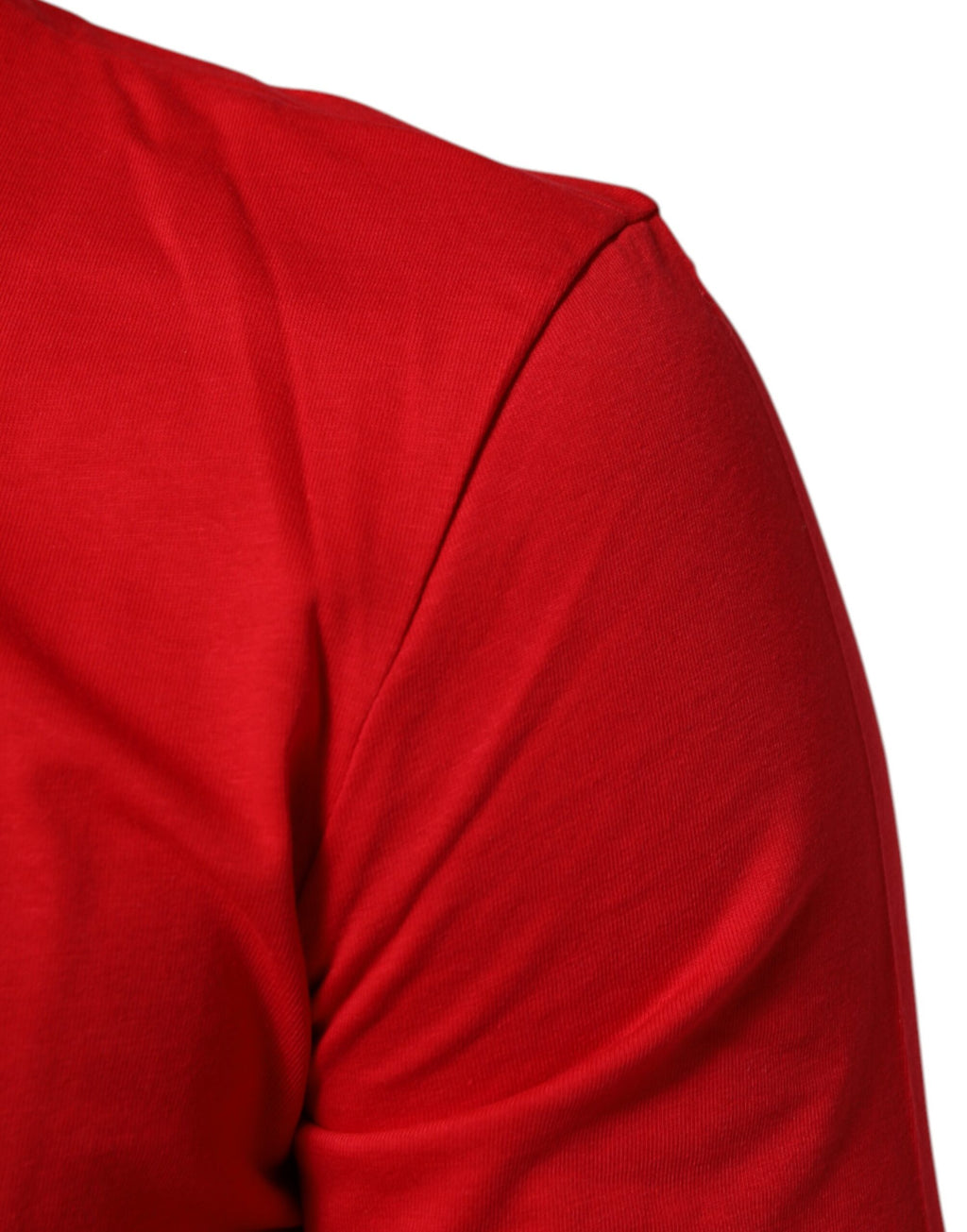 T-shirt en coton rouge de Dolce & Gabbana Goodluck 2023 avec col rond, design lumineux et logo de la marque visible.