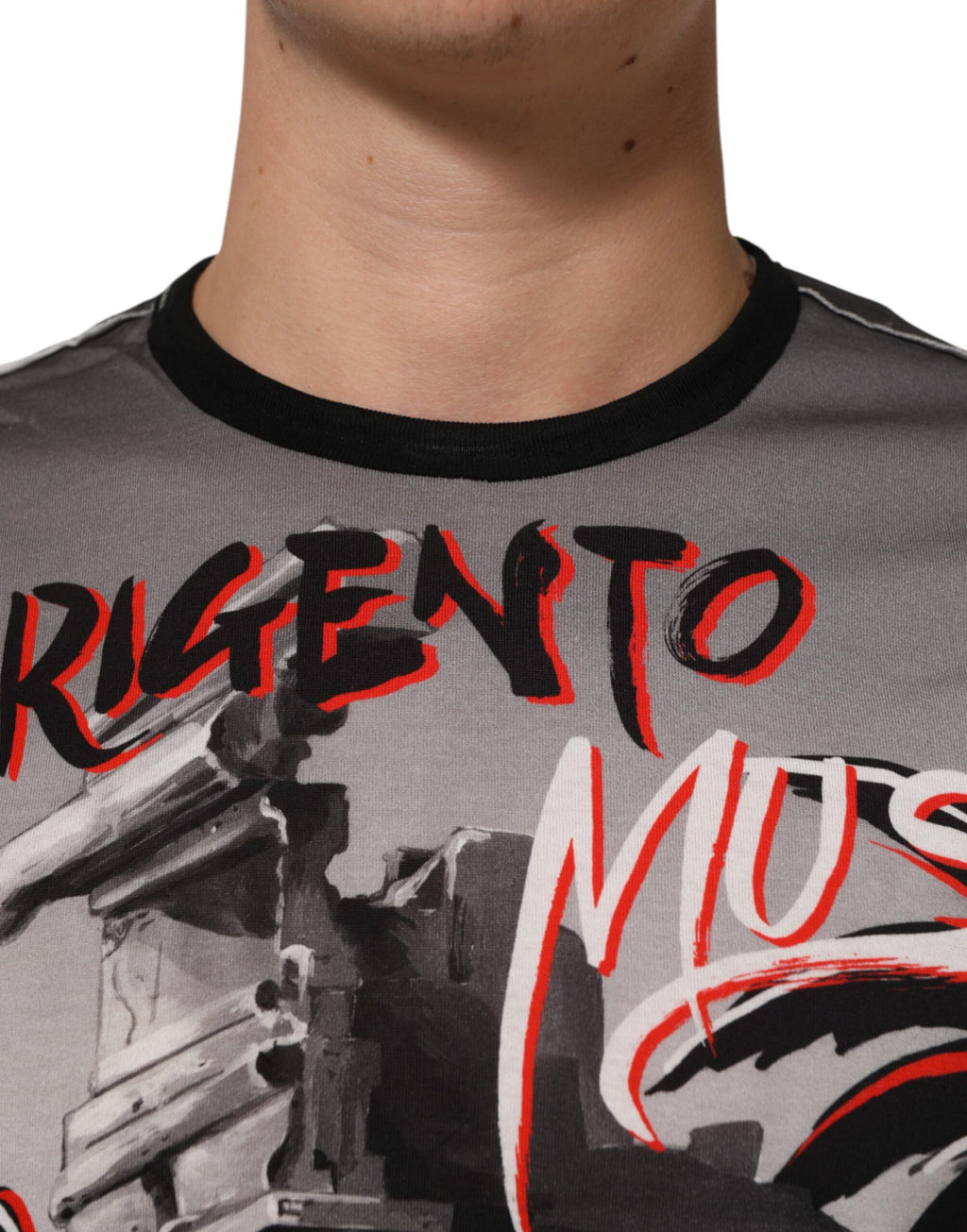 T-shirt Dolce & Gabbana Agrigento Dance Jazz avec imprimé multicolore de musique, style décontracté et graphique.
