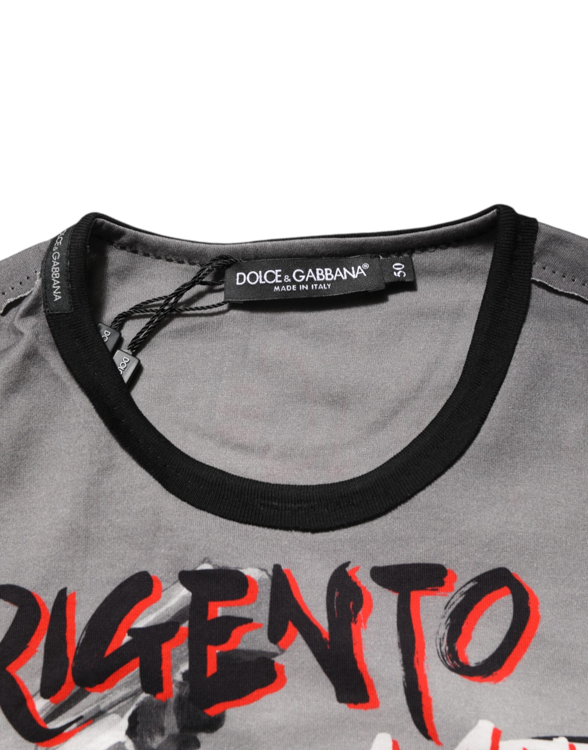 T-shirt Dolce & Gabbana Agrigento Dance Jazz avec imprimé multicolore de musique, coton confortable, style décontracté.