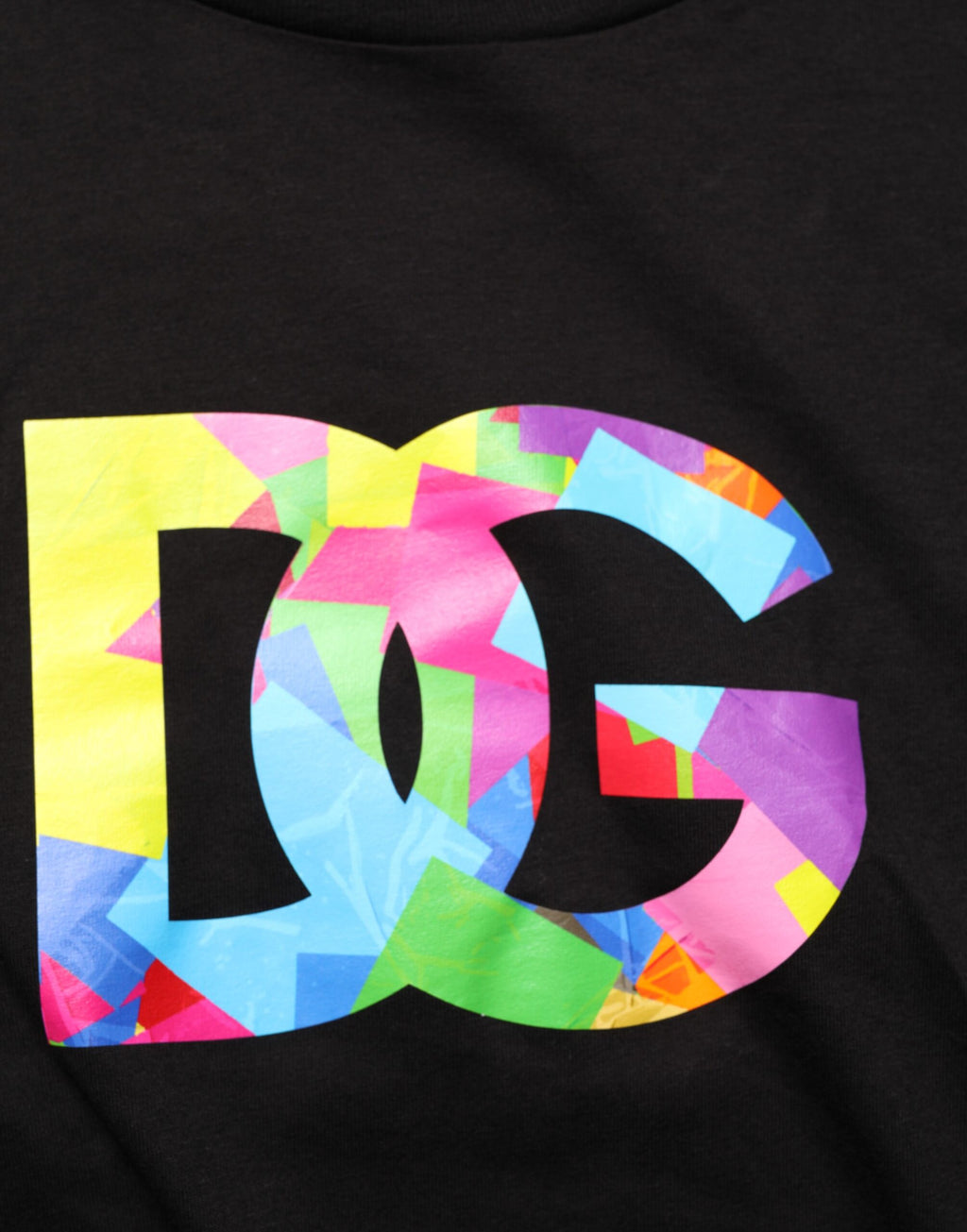 T-shirt homme en coton noir Dolce & Gabbana avec logo imprimé, col rond, style décontracté.