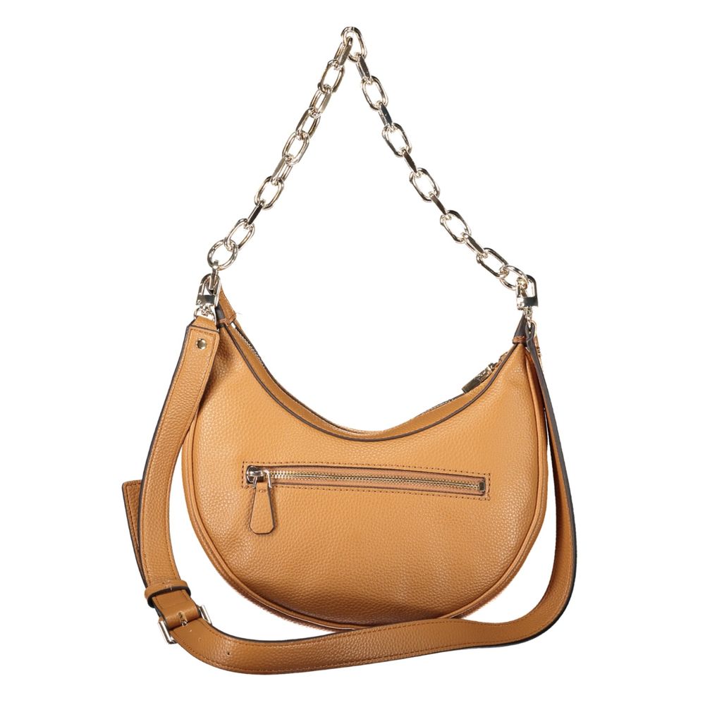 Sac à main en polyuréthane marron Guess Jeans pour femmes, avec détails élégants et poignée pratique.