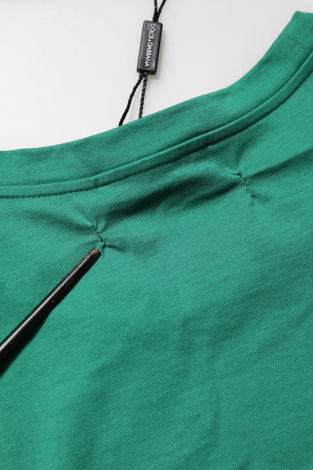 T-shirt Dolce & Gabbana en coton vert avec logo graphique imprimé, col rond et style décontracté.