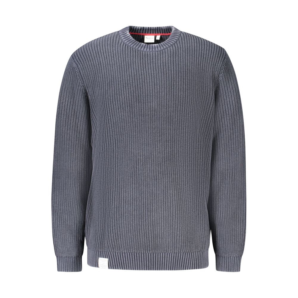 Pull bleu en coton pour homme de Pepe Jeans, doux et confortable, avec un style décontracté.