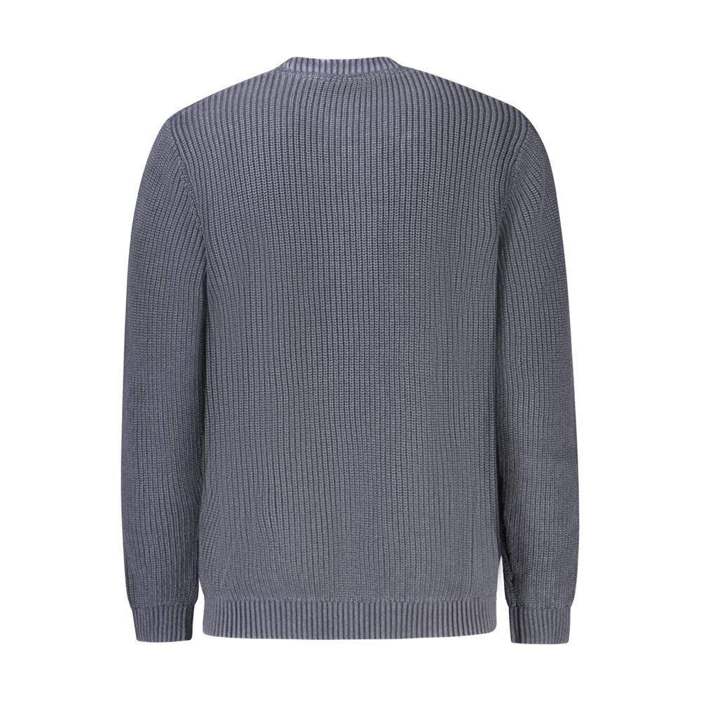 Pull à manches longues en coton bleu pour homme de la marque Pepe Jeans, vue de face.