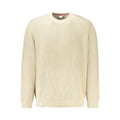 Pull homme en coton beige de Pepe Jeans, style classique, avec col rond et manches longues, porté par un mannequin.