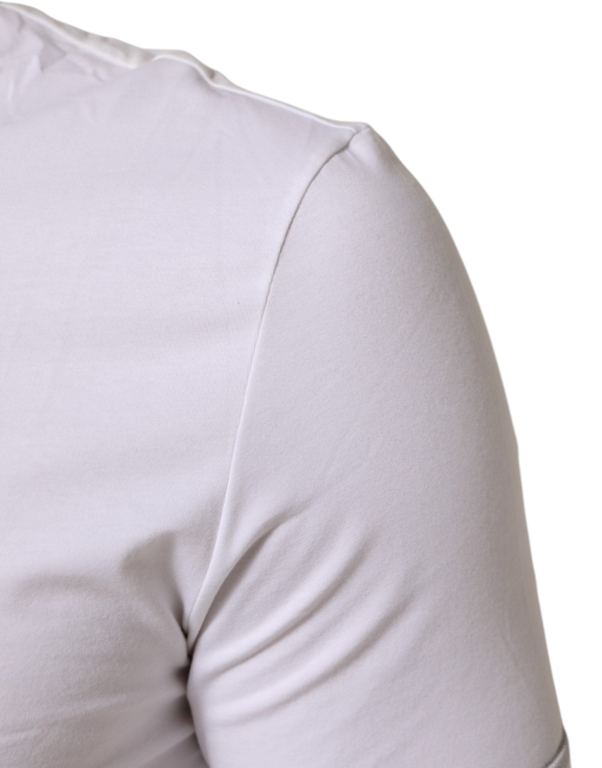 T-shirt homme blanc en coton Dolce & Gabbana avec col rond, sous-vêtement confortable et élégant.