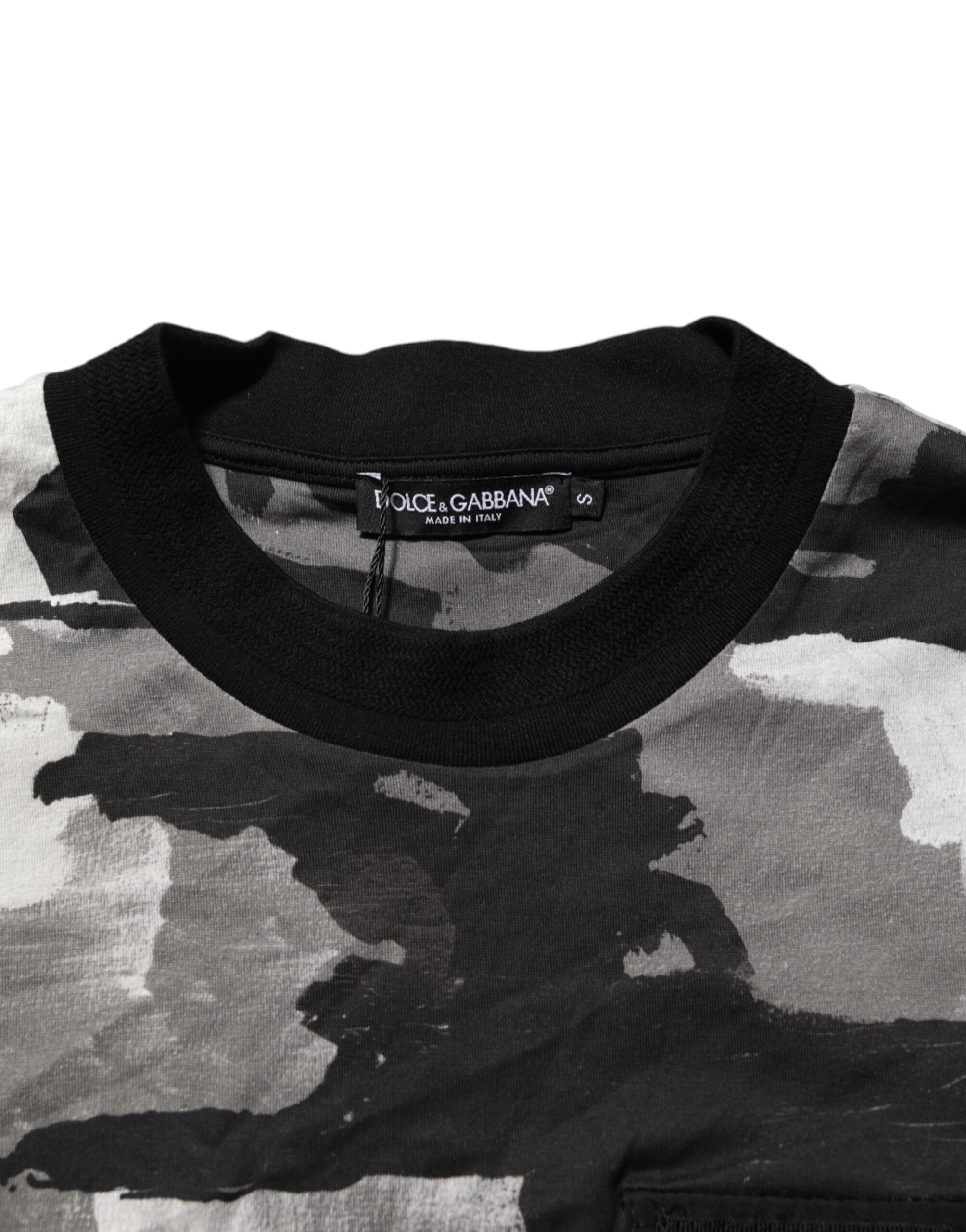 T-shirt pour homme Dolce & Gabbana à manches courtes avec motif camouflage multicolore.