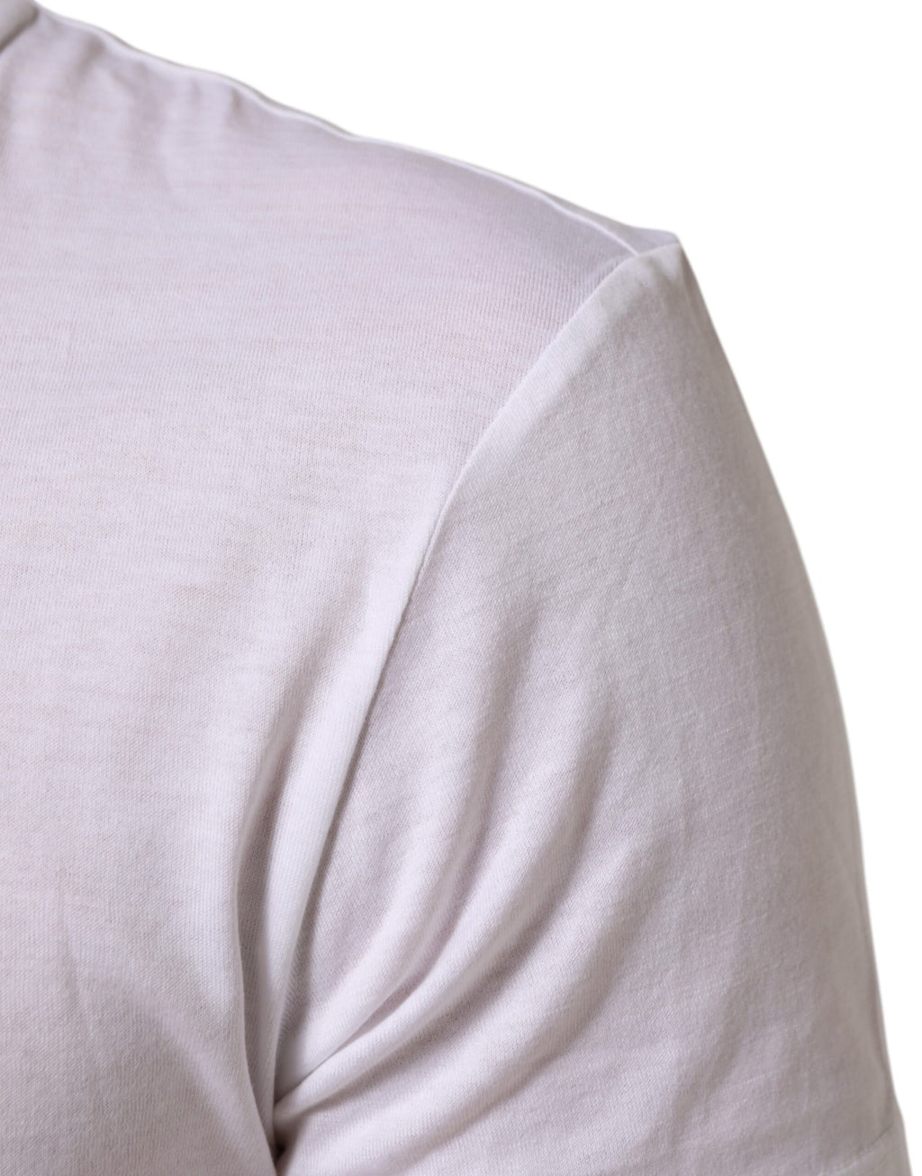 T-shirt blanc pour homme Dolce & Gabbana en coton avec logo imprimé, col rond, style décontracté et moderne.