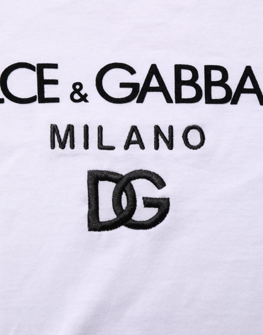 T-shirt blanc pour homme Dolce & Gabbana en coton avec logo imprimé, col rond, style décontracté.