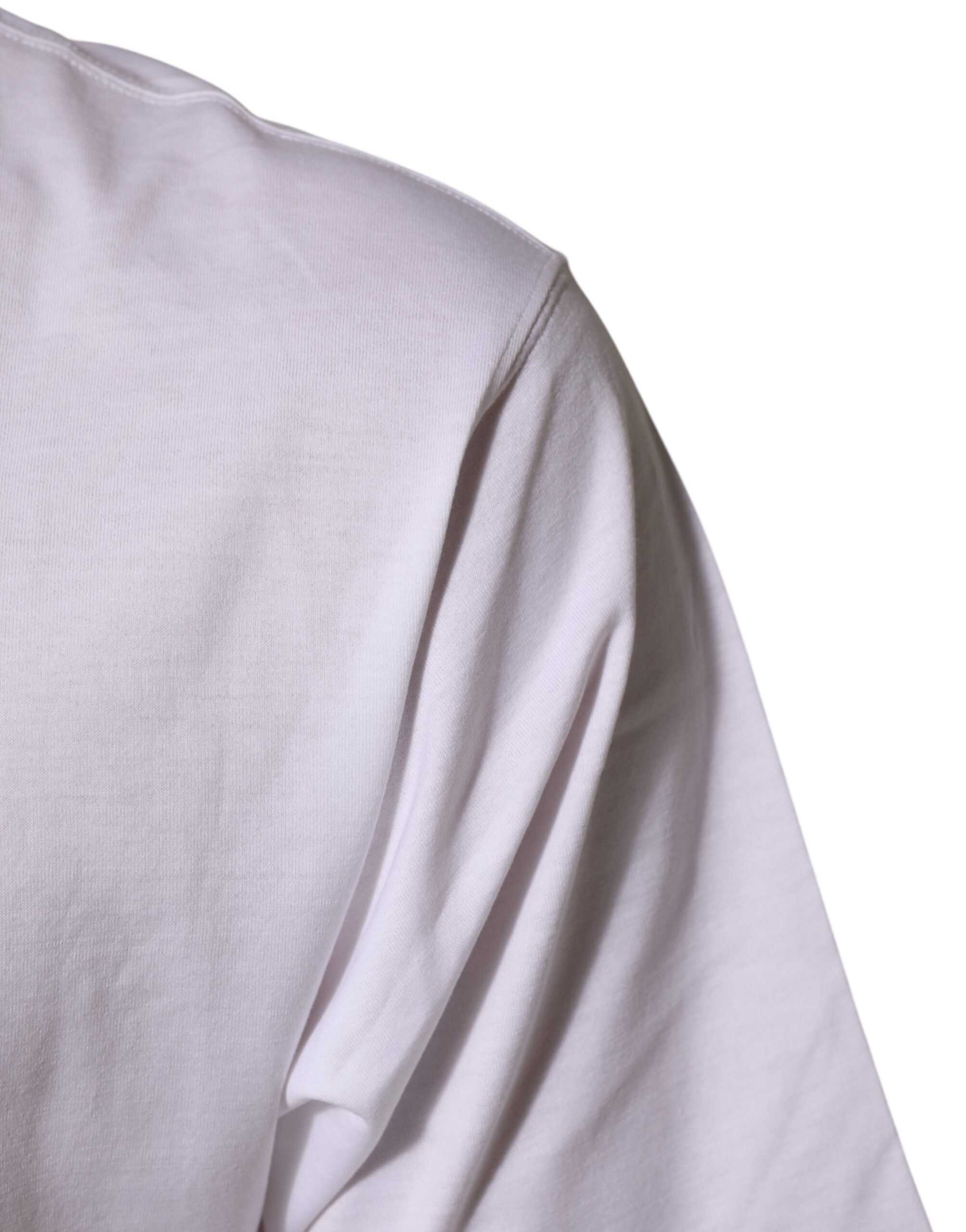 T-shirt blanc pour homme Dolce & Gabbana avec imprimé d'ange en coton à col rond, style décontracté et élégant.