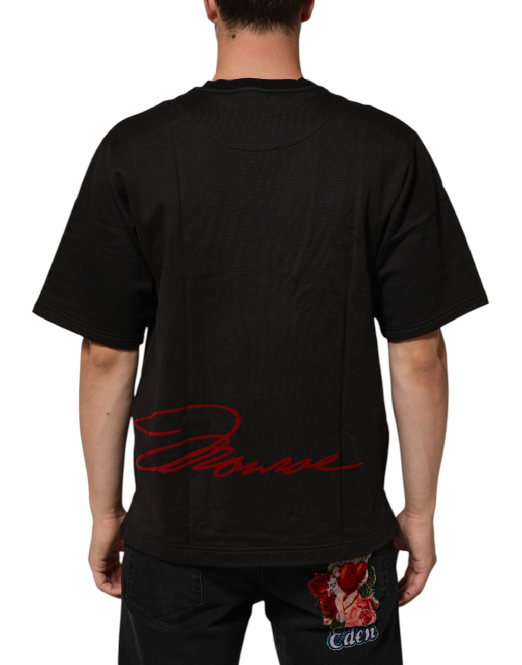 T-shirt en coton noir Dolce & Gabbana avec image de Marilyn Monroe sur le devant, col rond, style décontracté.