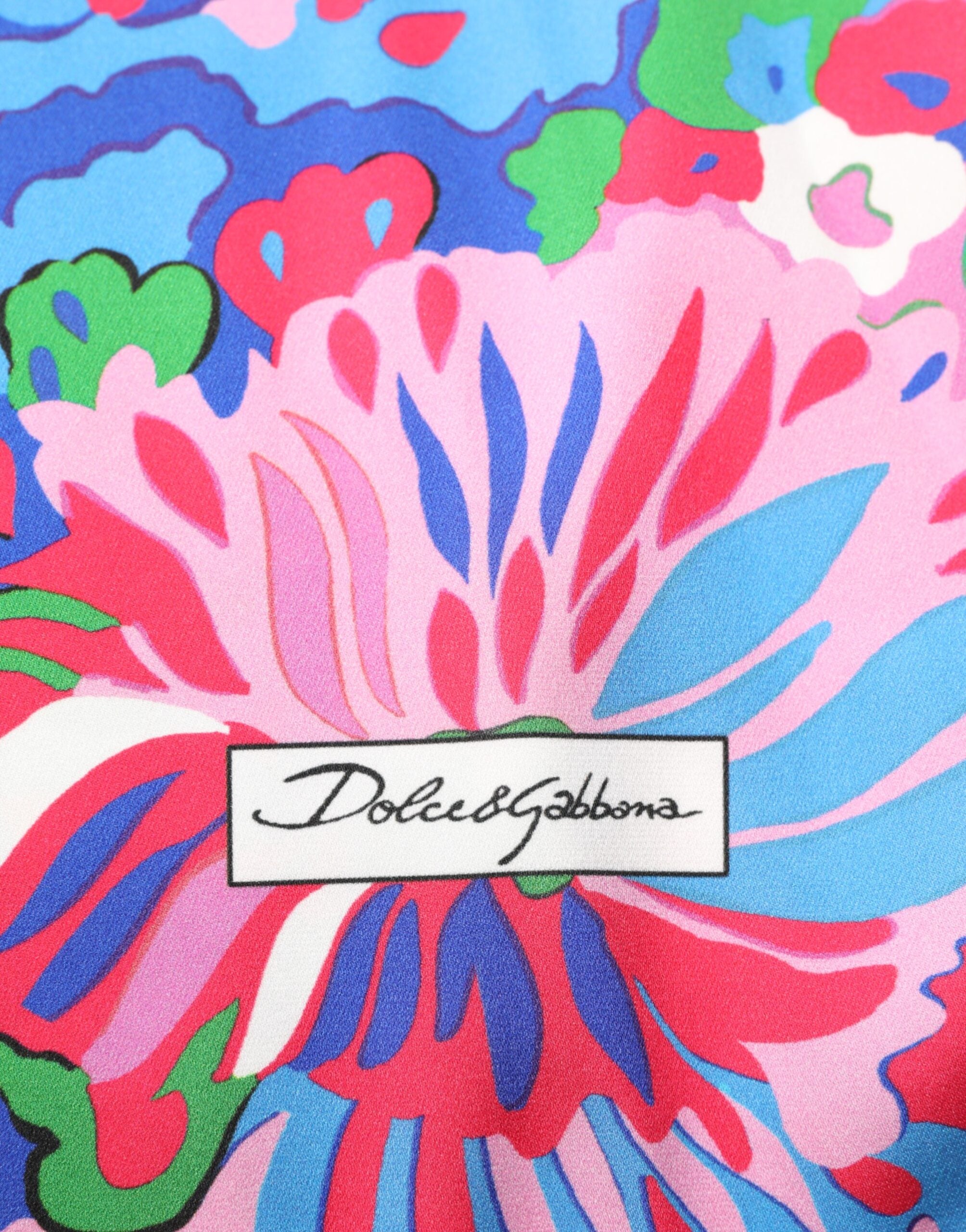 Tunique Dolce & Gabbana à motif floral multicolore, blouse légère avec imprimé floral, vêtement élégant pour femme