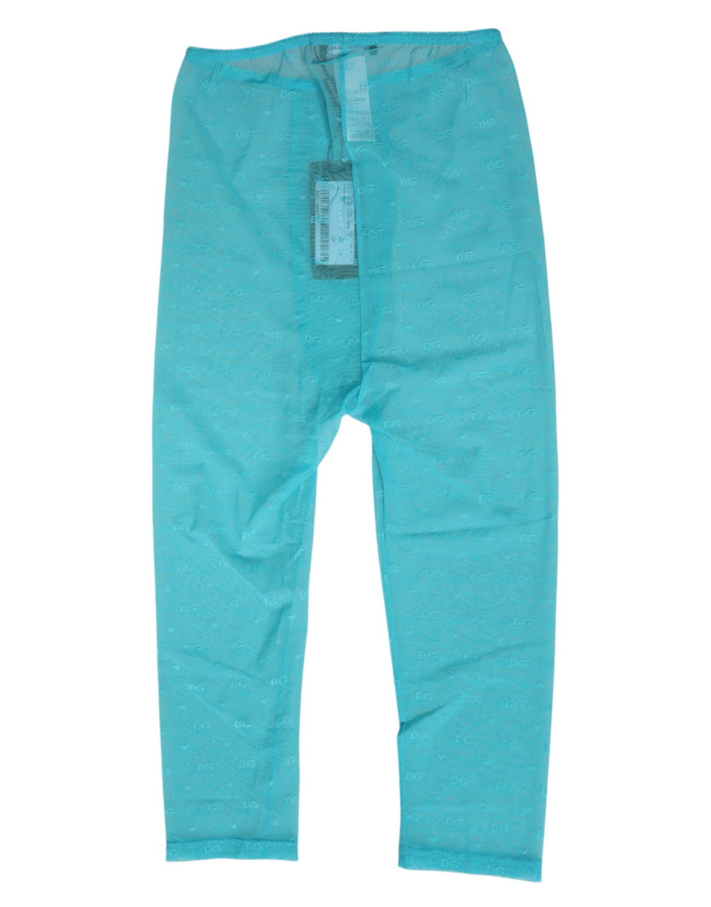 Sous-vêtements Dolce & Gabbana Light Blue Logo, porte-jarretelles en dentelle ajustés midi, détails élégants visibles dans l'image.