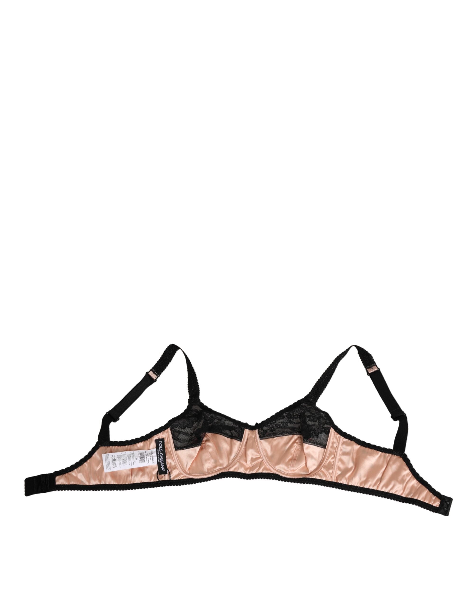 Soutien-gorge en soie beige Dolce & Gabbana avec imprimé cœur, design doux et confortable pour lingerie élégante.