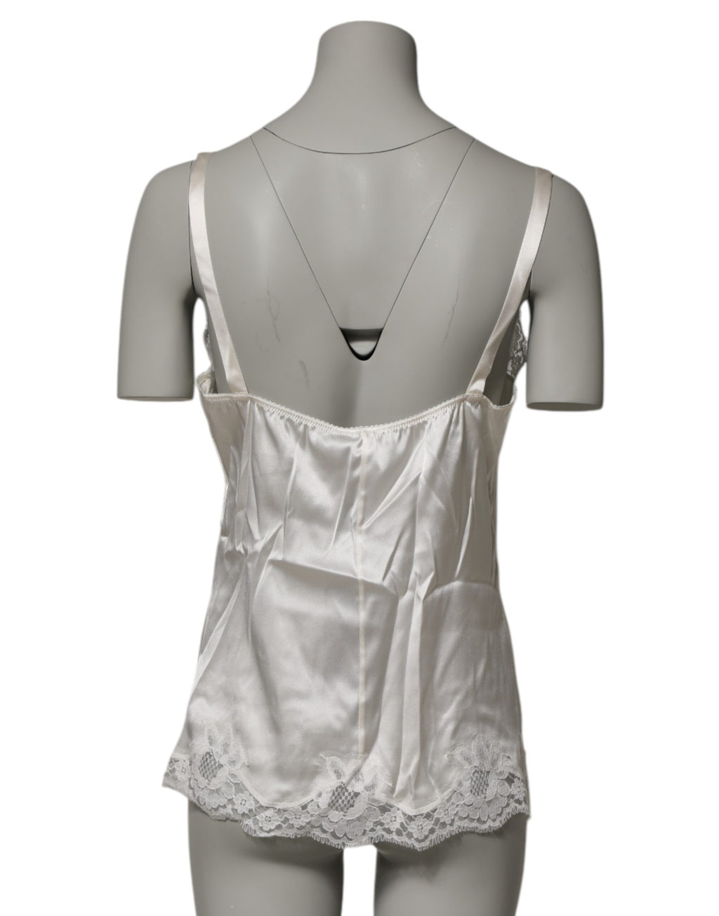 Brassière en dentelle florale blanche Dolce & Gabbana, haut de lingerie élégant avec détails délicats.