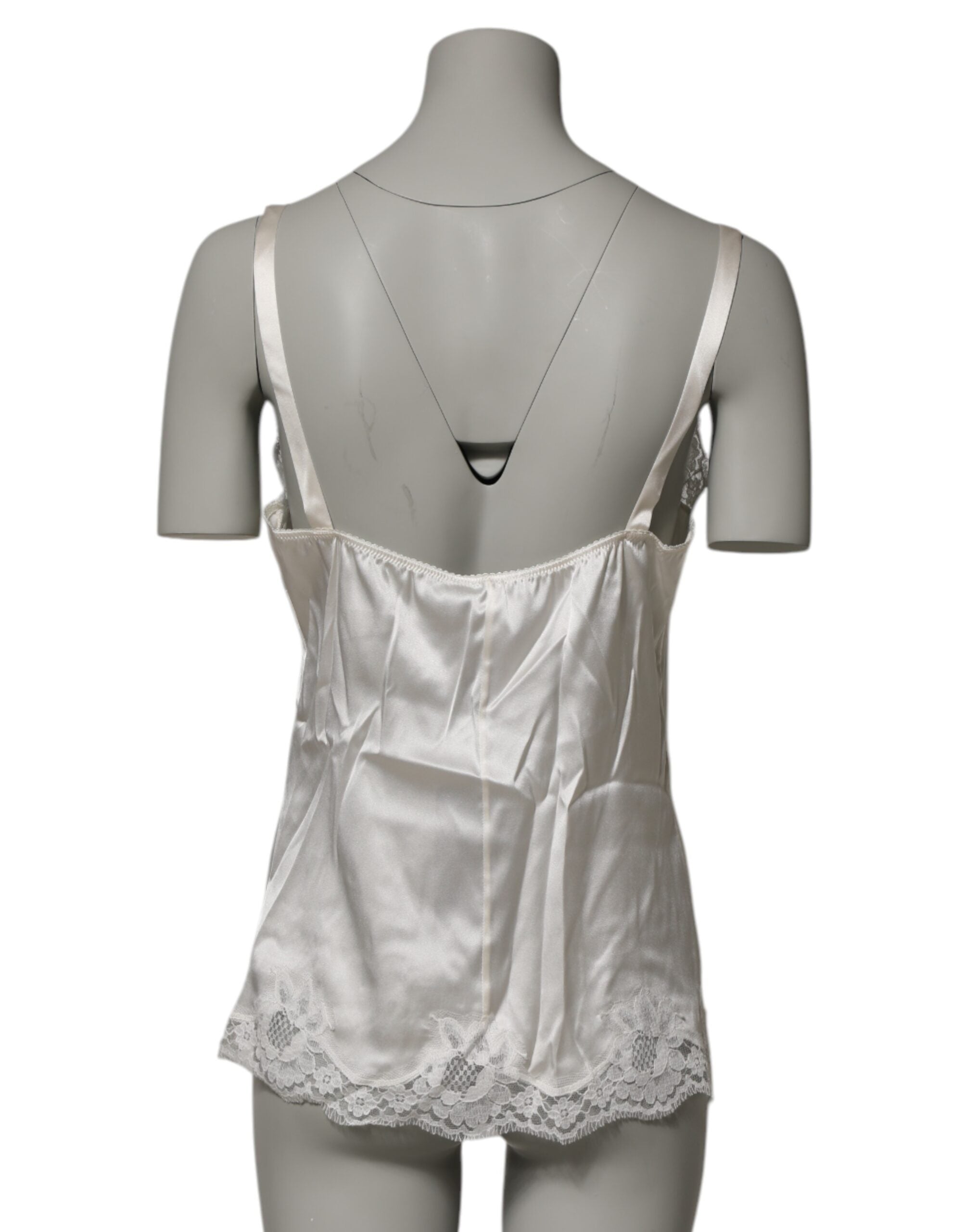 Brassière en dentelle florale blanche Dolce & Gabbana, haut de lingerie élégant avec détails délicats.