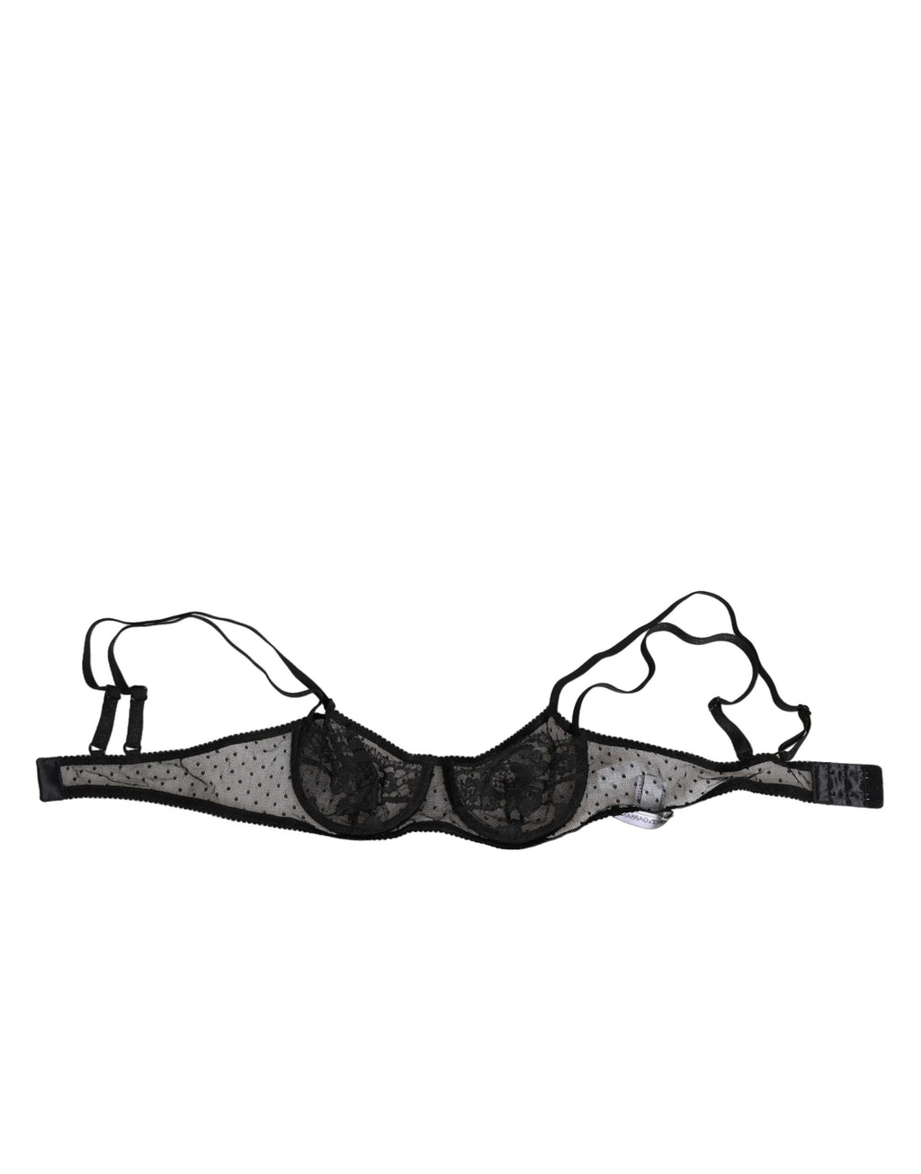 Soutien-gorge balconnet noir à fleurs Dolce & Gabbana avec bonnets à armatures, détails élégants et tissu floral.