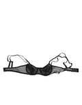 Soutien-gorge balconnet noir à fleurs Dolce & Gabbana avec armatures, détails élégants et tissu délicat.