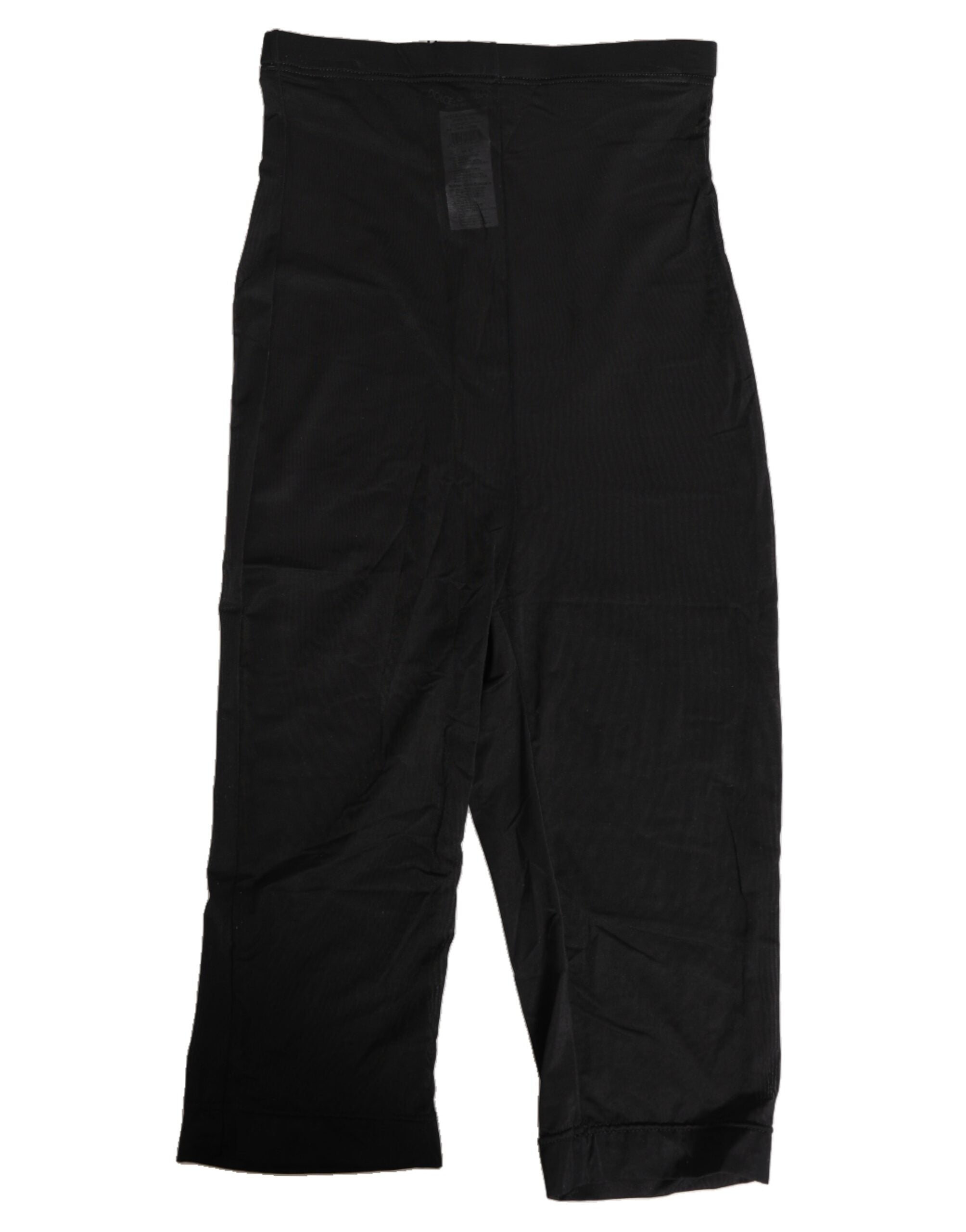 Sous-vêtements midi noirs Dolce & Gabbana, culotte taille haute ajustée, en tissu doux et élégant.