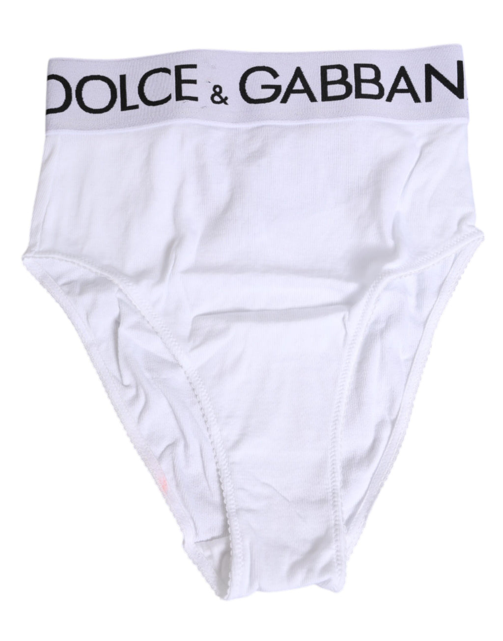 Culotte blanche en coton stretch à taille haute de Dolce & Gabbana, sous-vêtement élégant et confortable.