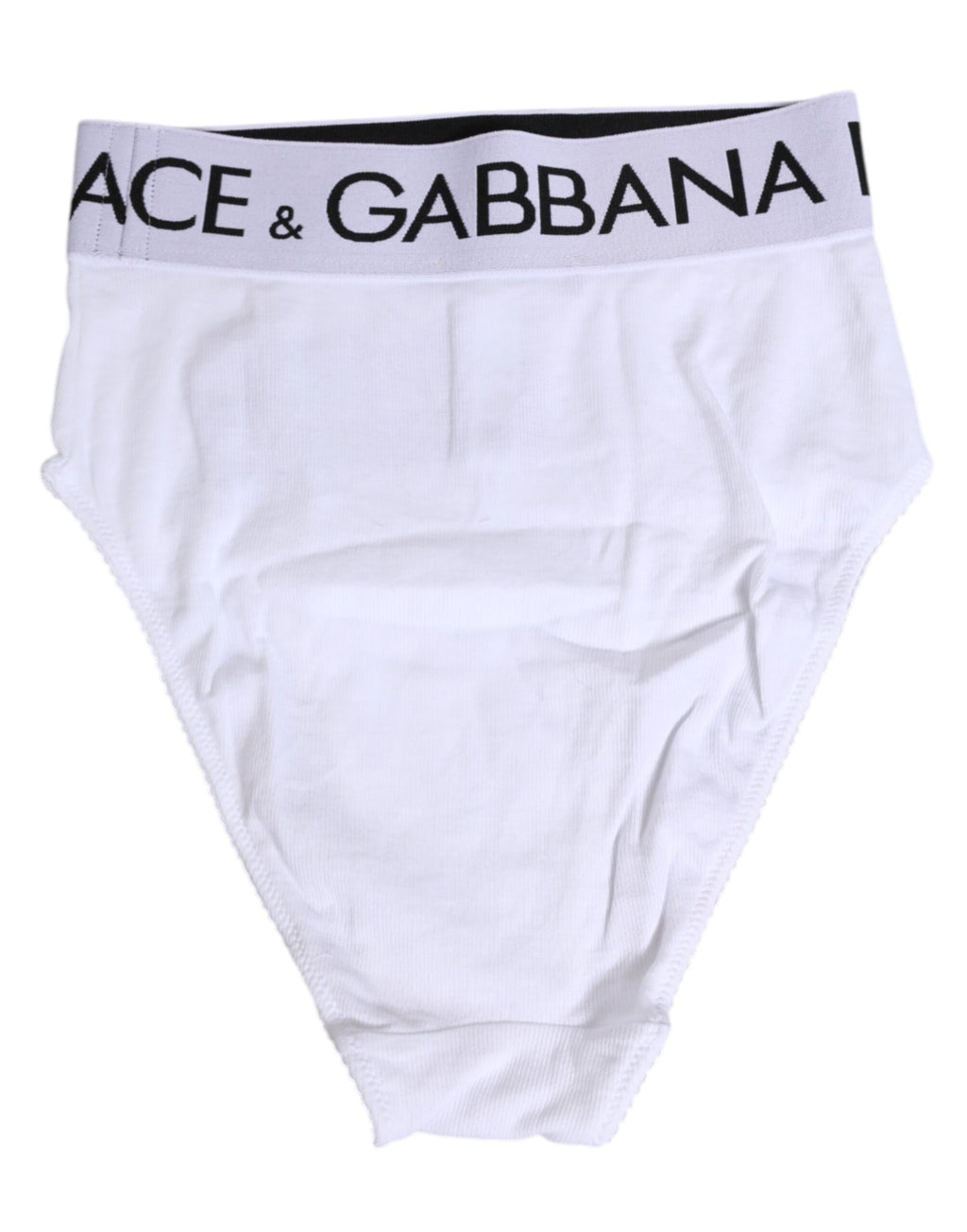 Culotte blanche en coton stretch de haute taille de Dolce & Gabbana, sous-vêtements féminins confortables et élégants.