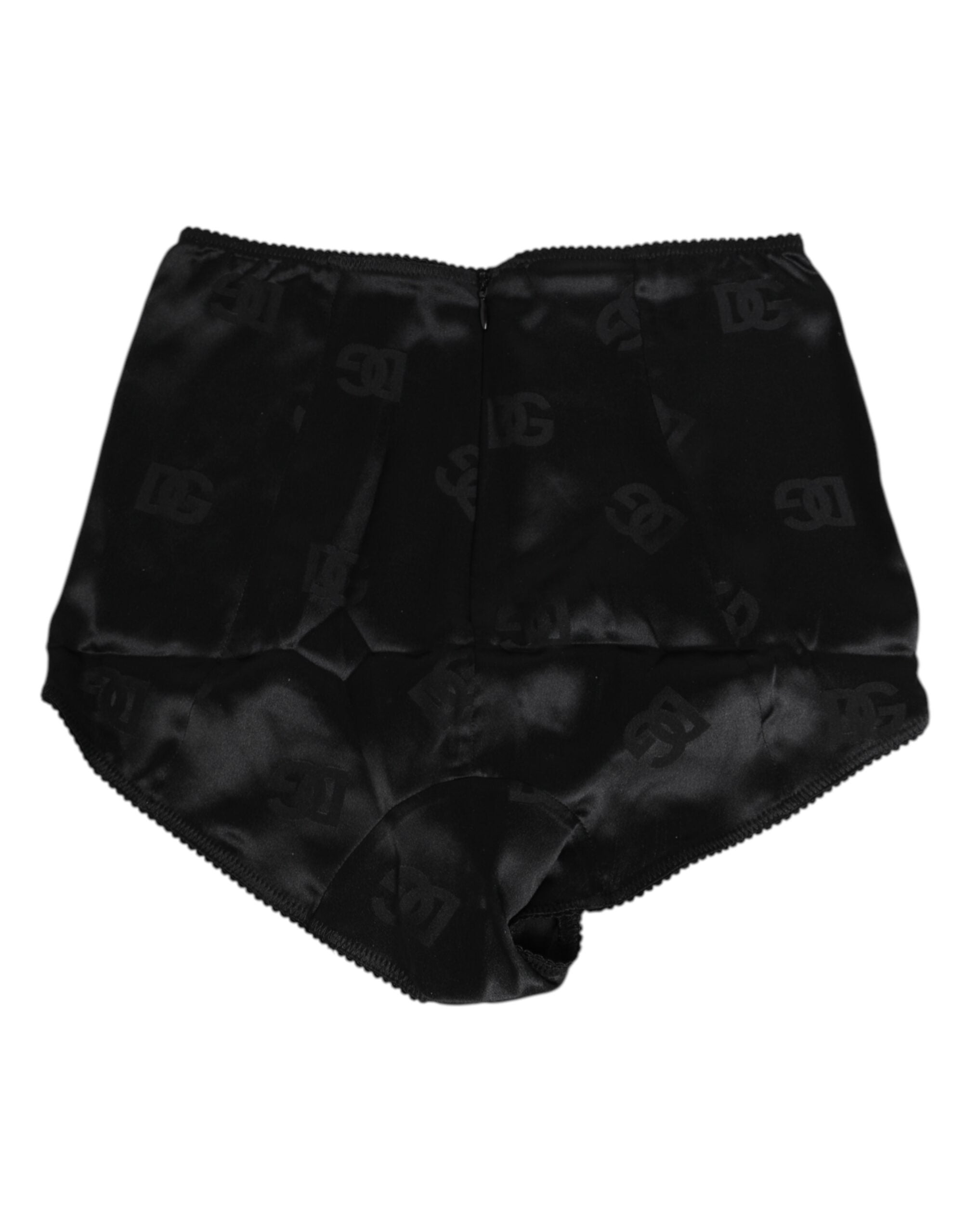 Gaine en soie noire Dolce & Gabbana, taille haute, stretch, sous-vêtements ajustés et élégants pour femme