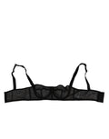Soutien-gorge balconnet Dolce & Gabbana noir avec motifs floraux et bonnets à armatures, en lingerie élégante.