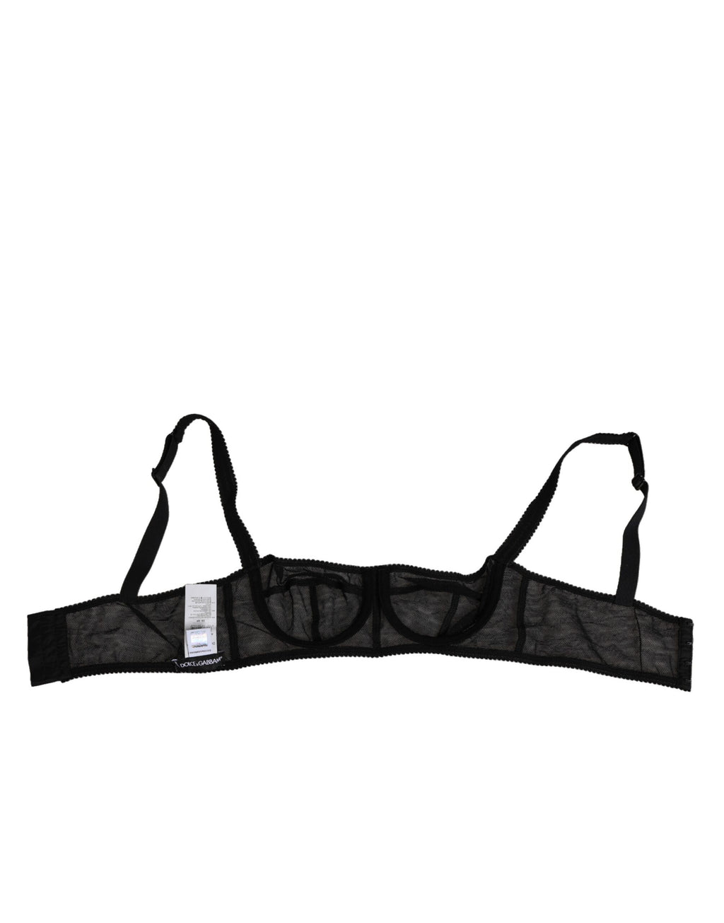 Soutien-gorge balconnet noir à fleurs de Dolce & Gabbana avec armatures, lingerie élégante et raffinée.