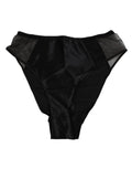 Culotte haute en soie noire Dolce & Gabbana, coupe élégante et ajustée, tissu stretch doux visible sur l'image.