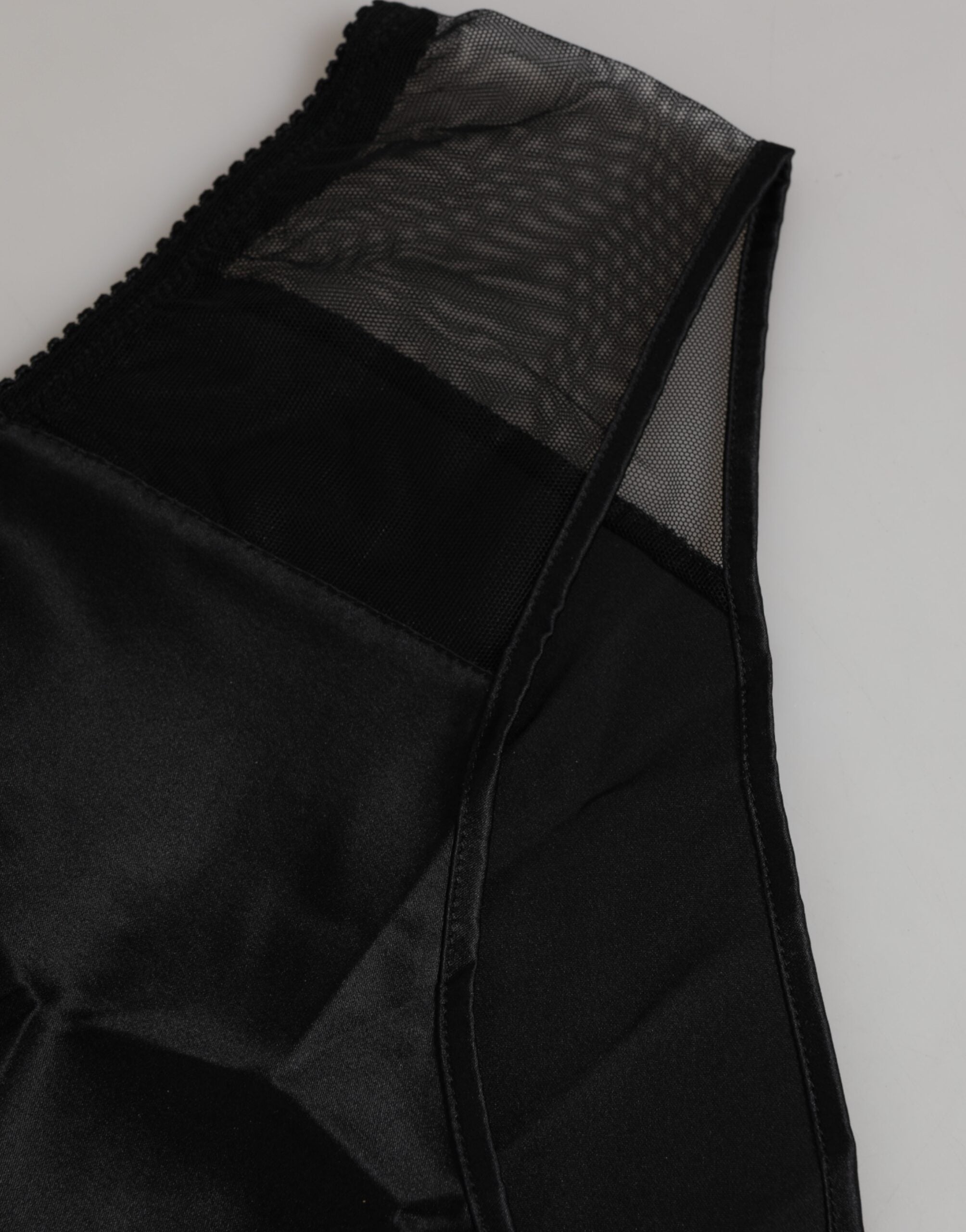 Culotte noire en soie extensible à taille haute de Dolce & Gabbana, sous-vêtements élégants et confortables.