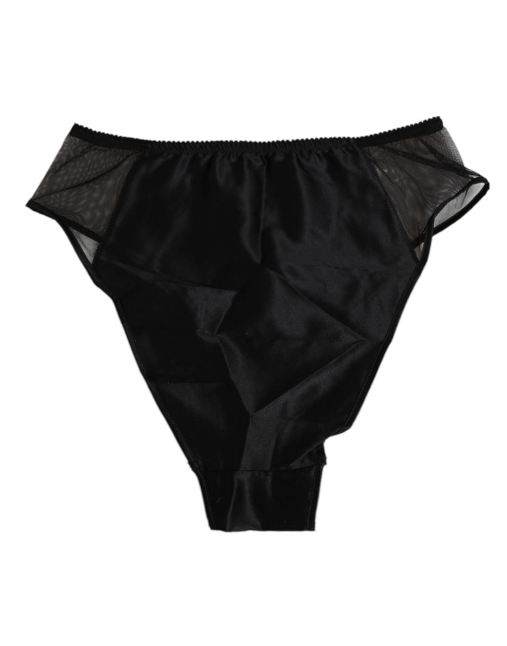 Culotte noire en soie extensible à taille haute de Dolce & Gabbana, sous-vêtements élégants et confortables.