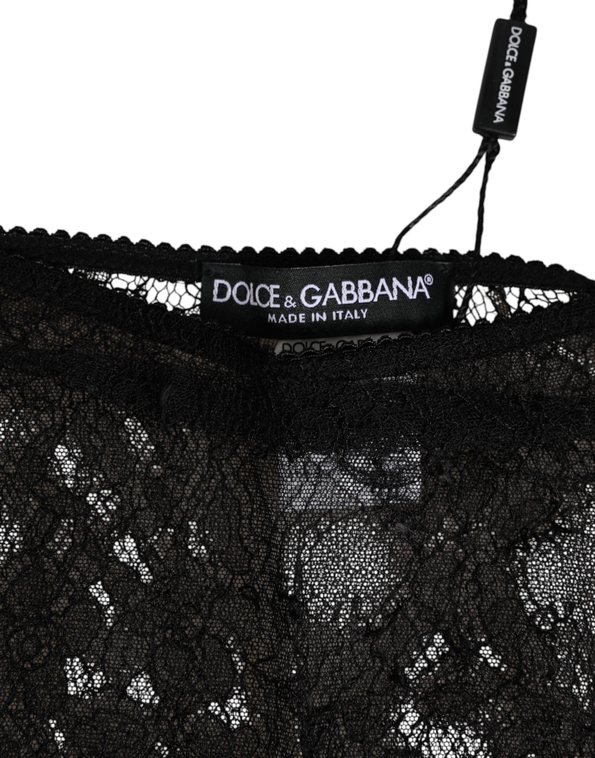 Culotte noire en nylon extensible à taille haute de Dolce & Gabbana, sous-vêtements élégants et confortables.