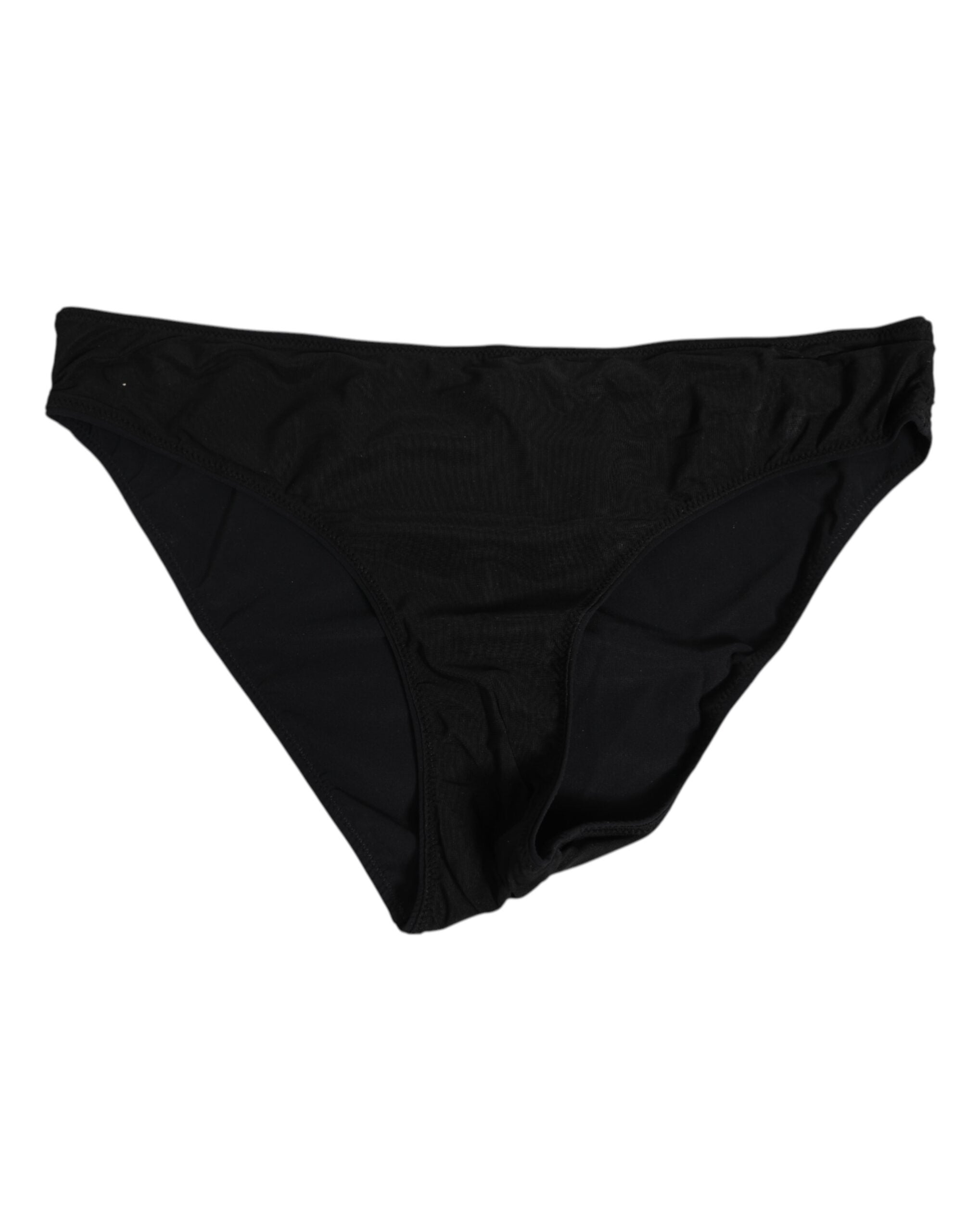 Culotte noire en nylon extensible pour femme de la marque Dolce & Gabbana, sous-vêtements élégants et confortables.