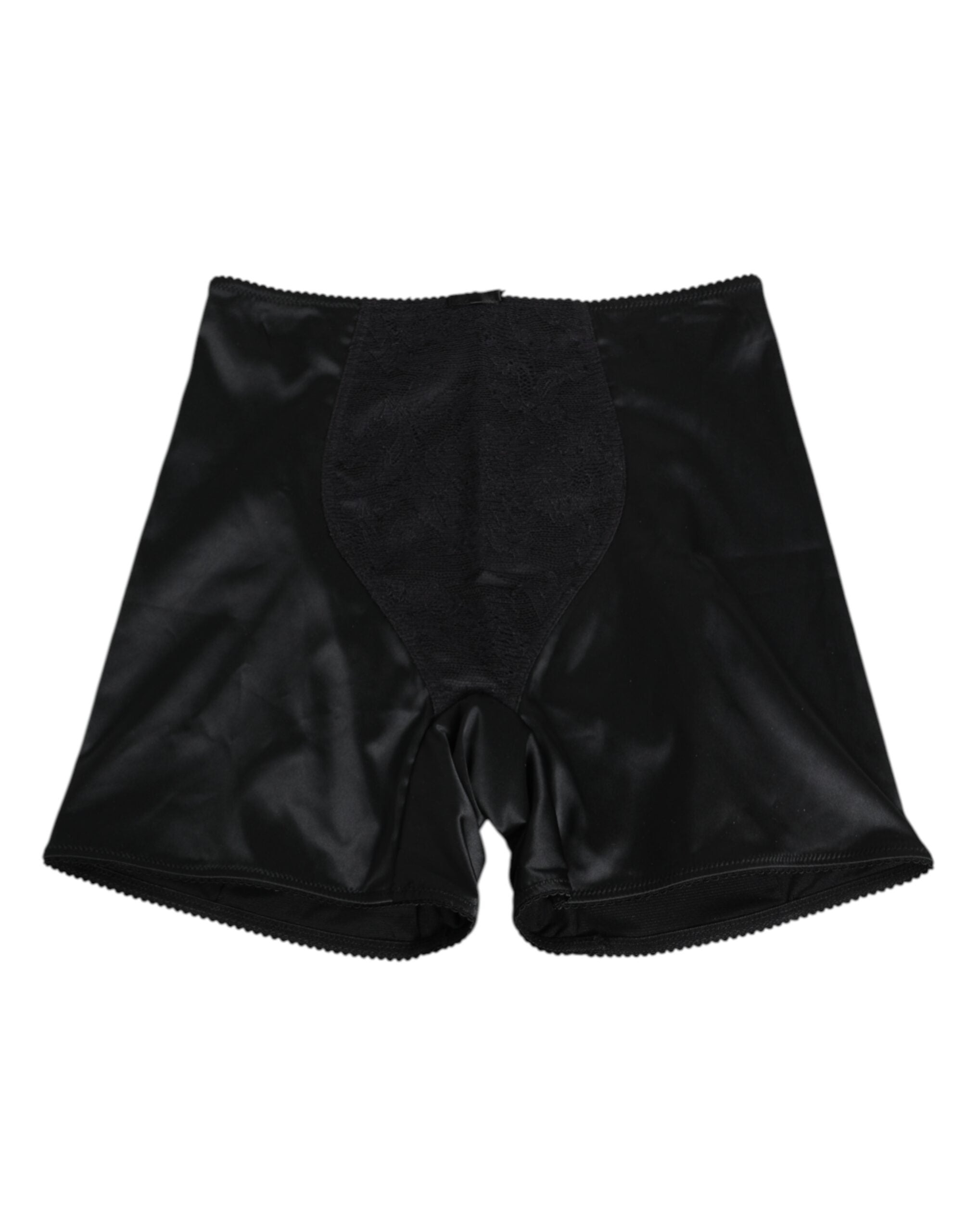 Slip noir en soie extensible pour femmes de Dolce & Gabbana, sous-vêtements élégants et confortables.
