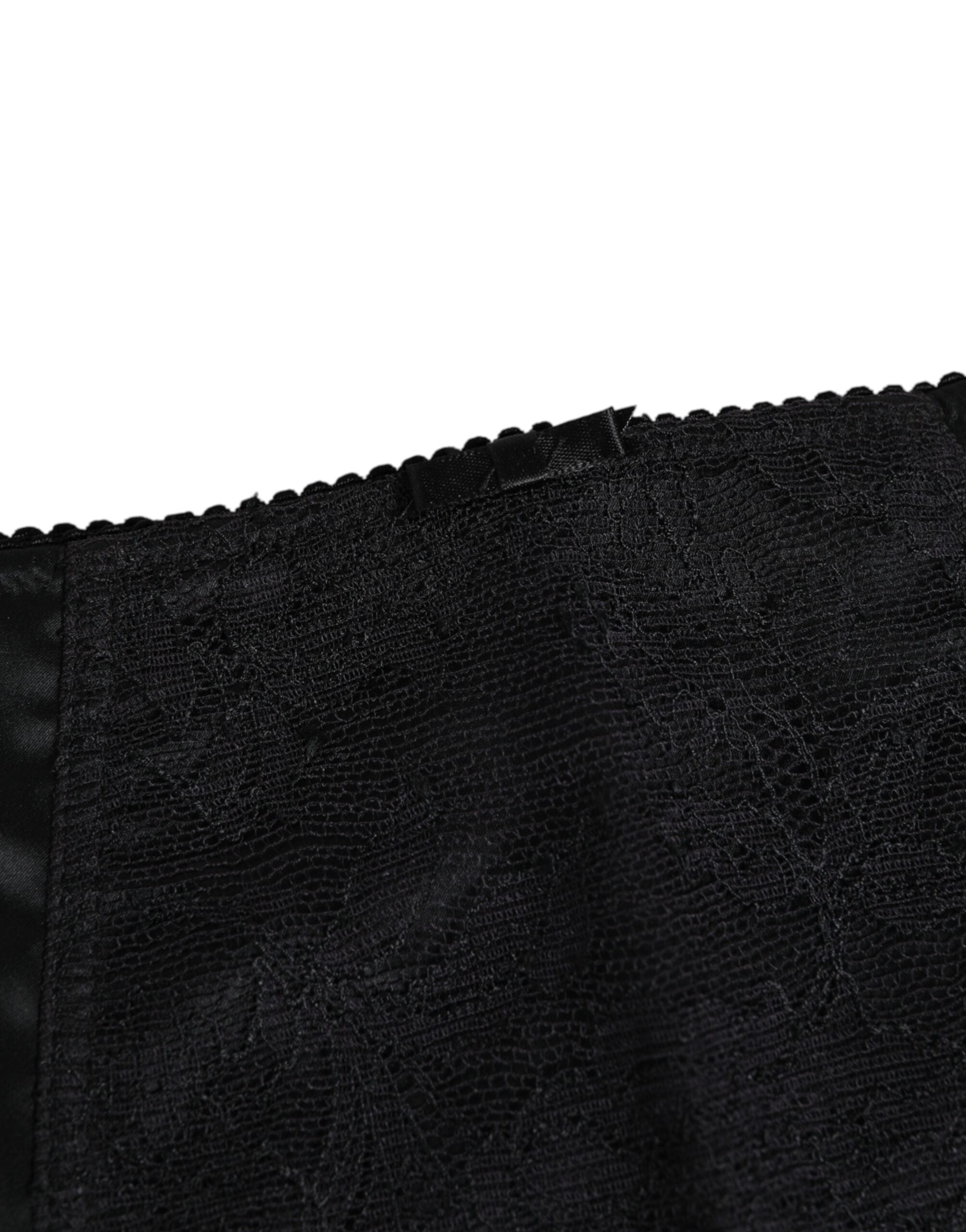 Slip en soie noire Dolce & Gabbana pour femmes, sous-vêtement extensible et confortable, idéal pour le cyclisme.