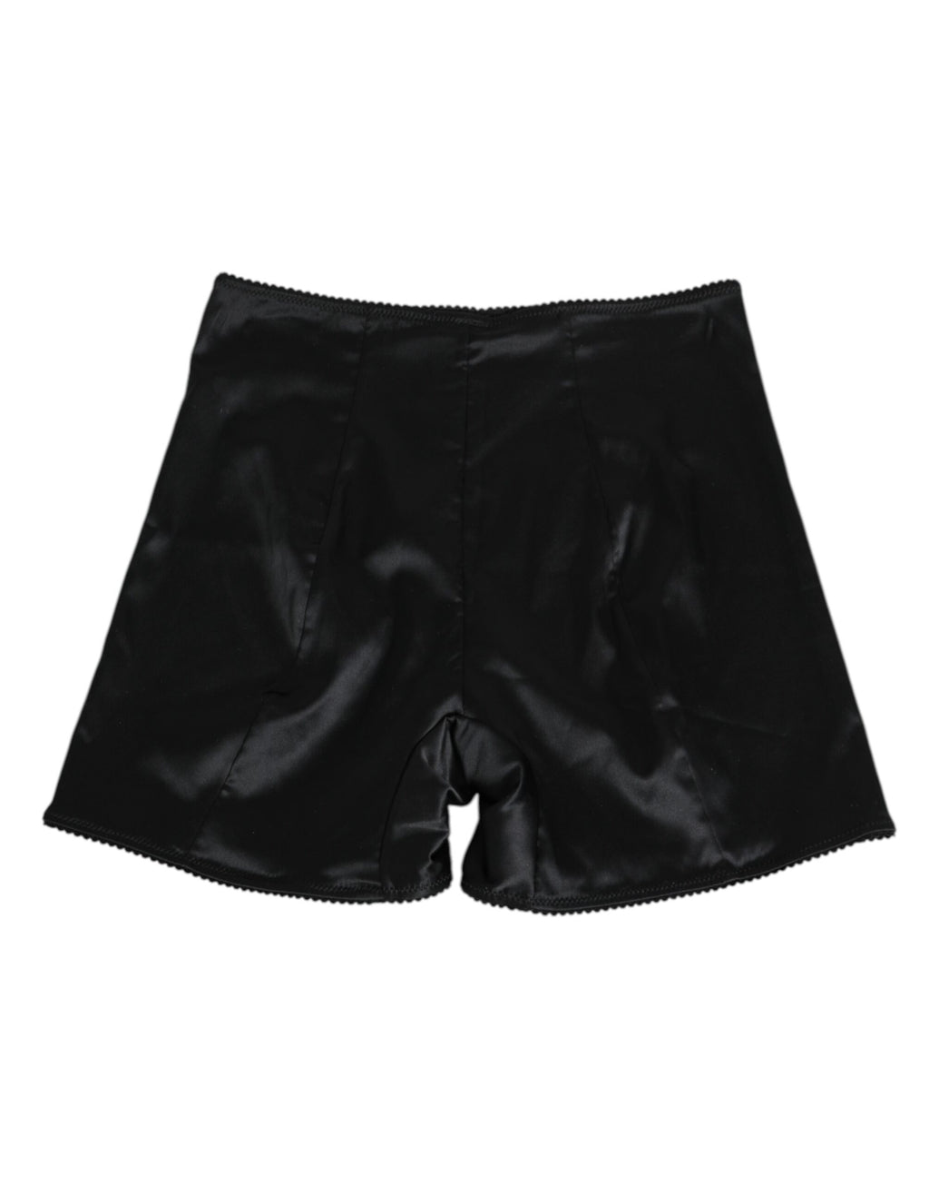 Culotte de cyclisme pour femme Dolce & Gabbana en soie noire, slip extensible, lingerie élégante et confortable.